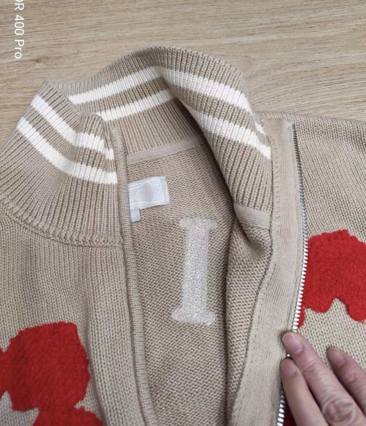Kith KITH beige floral embroidered zip-up knit jacket, Size US XL / EU 56 / 4 - 3 Thumbnail
