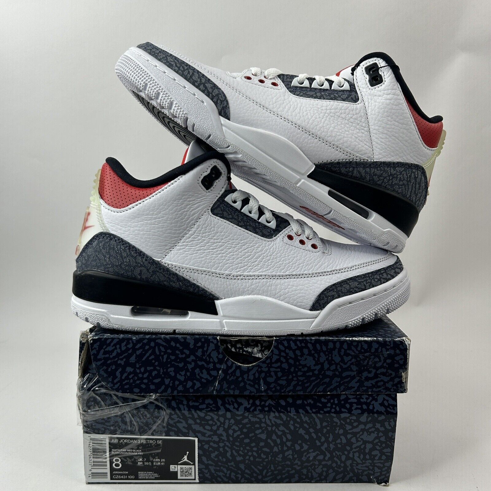 Nike Nike Air Jordan 3 Retro SE “Fire Red/Denim” 2024 Size US 8 / EU 41 - 1 Thumbnail
