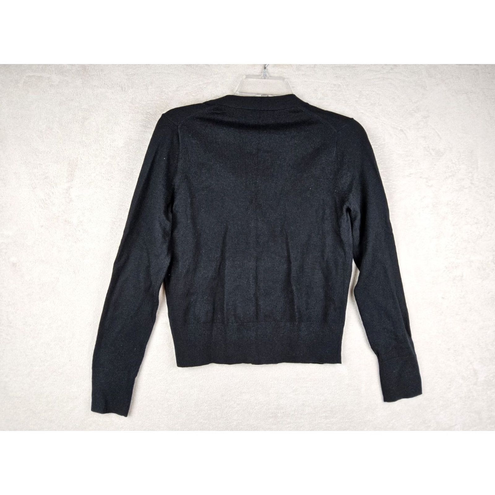 Vintage Kate Spade Cardigan Wool Blend Rhinestone Flowers Black S Womens Sweater Long Sleeve Size S Size S / US 4 / IT 40 - 3 Thumbnail