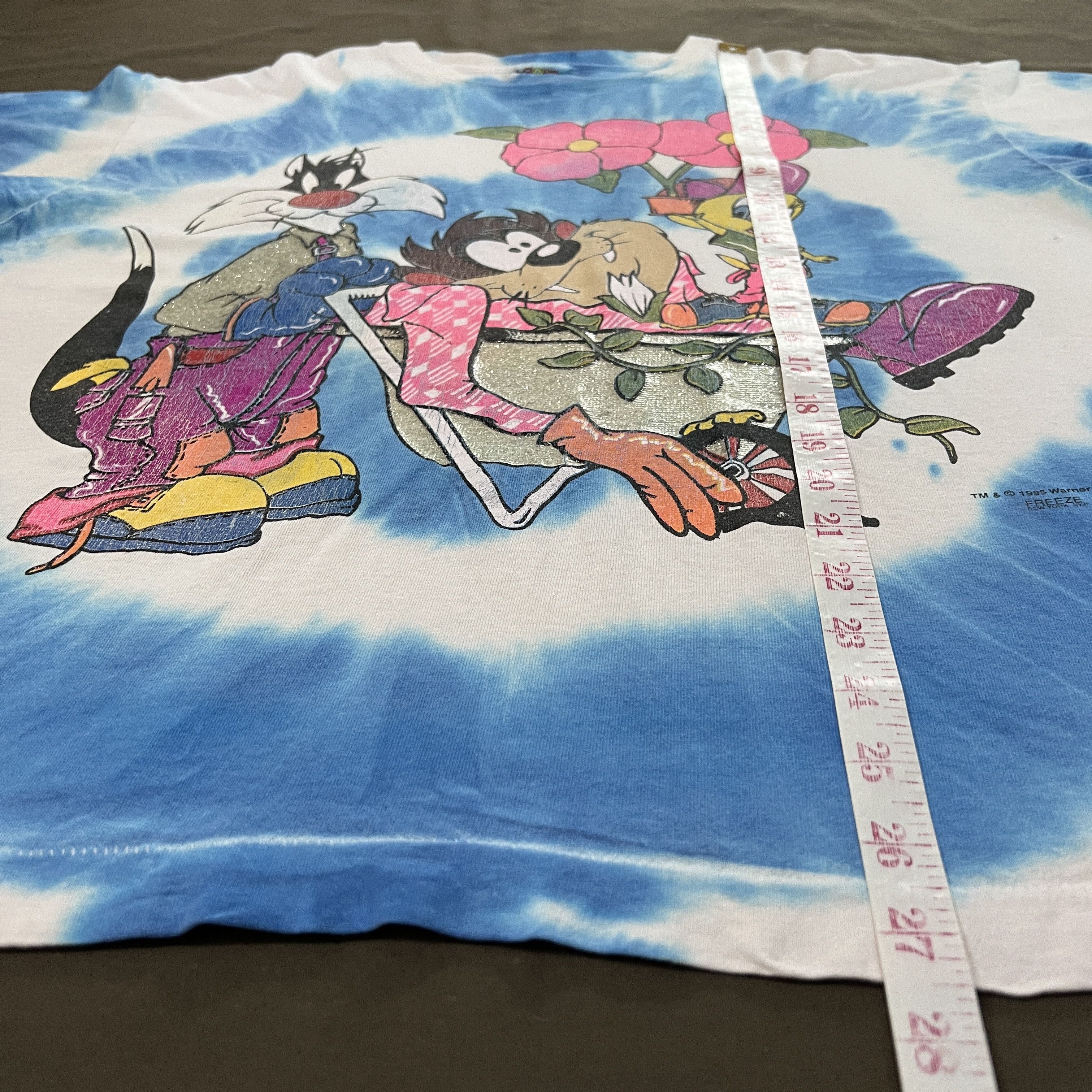 Disney Vintage 90s Looney Tunes Tee Freeze Tweety Taz Tie Dye Size US XL / EU 56 / 4 - 17 Thumbnail