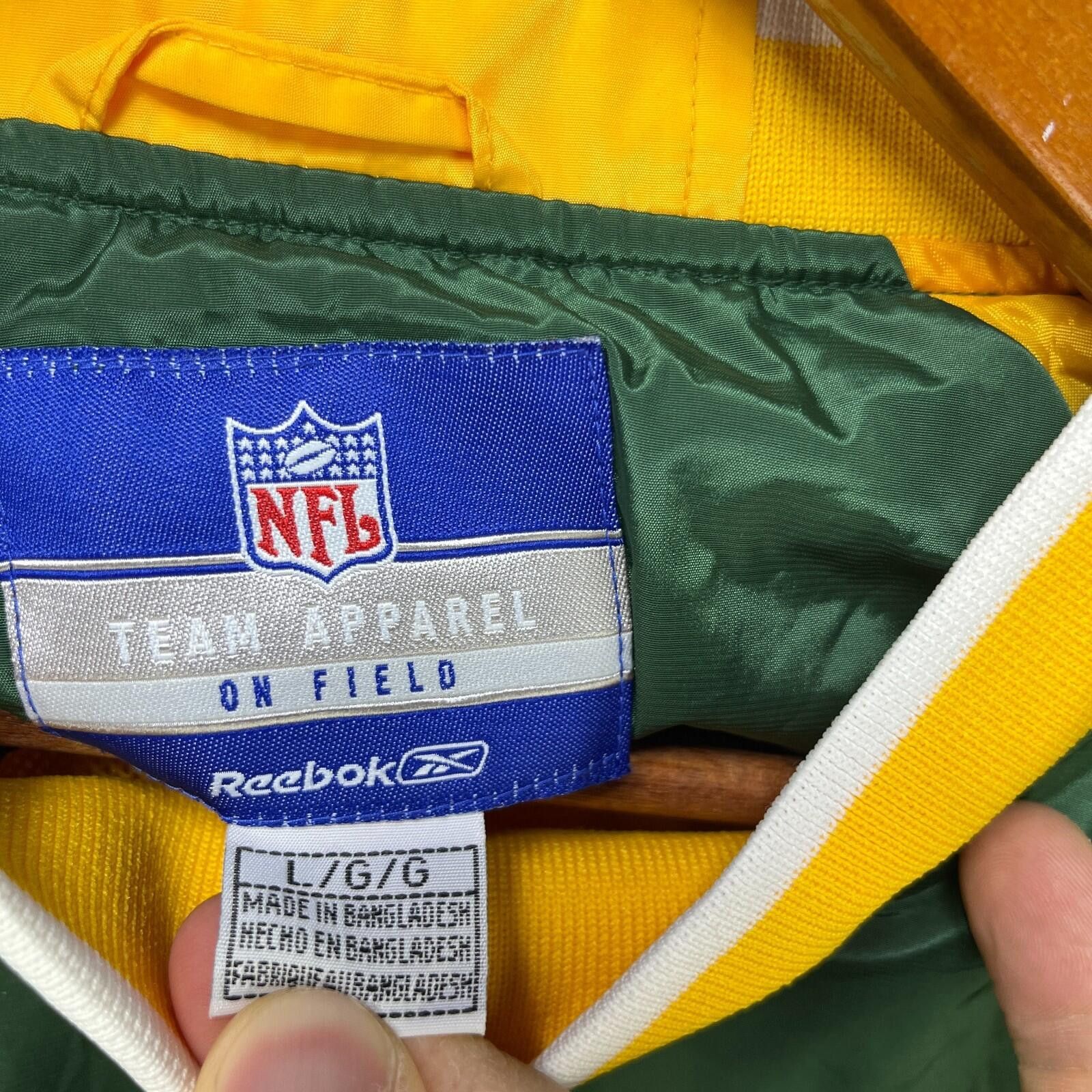 Reebok Vintage 90s Green Bay Packers Windbreaker Jacket Large Size ONE SIZE - 6 Thumbnail