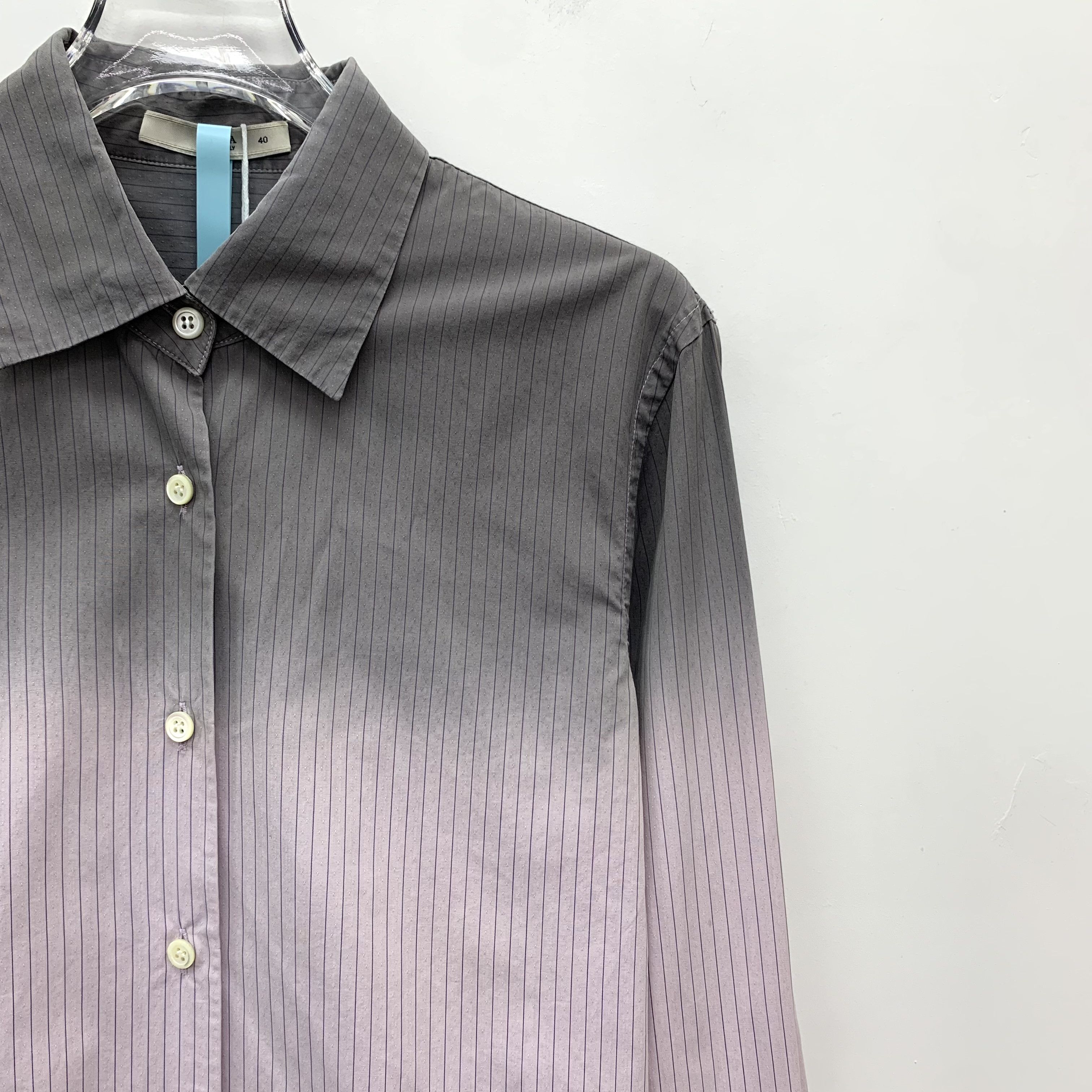 Prada Prada Striped Cotton Shirt Multicolor (40） Size US XXS / EU 40 - 9 Thumbnail