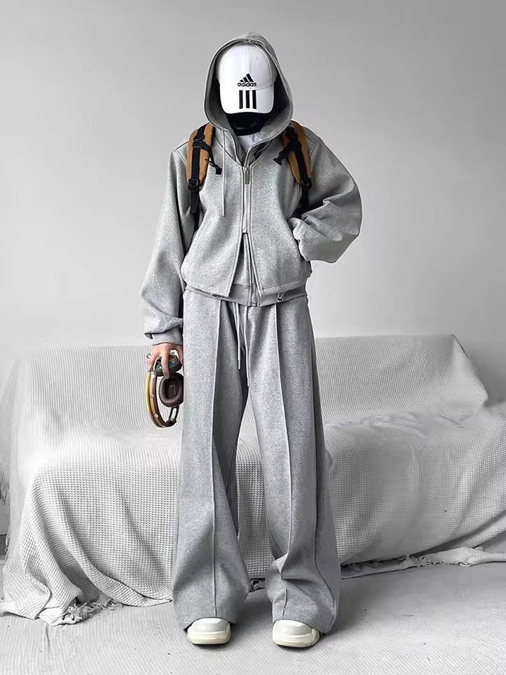Japanese Brand Oversized Baggy Sweatpants - Wide Leg Stacked Joggers Size US 29 - 2 Thumbnail