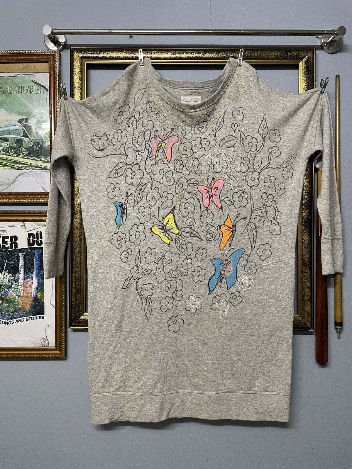 Tsumori Chisato Vintage Designer Tsumori Chisato Floral & Butterfly Art Tee Size US XL / EU 56 / 4 - 1 Thumbnail