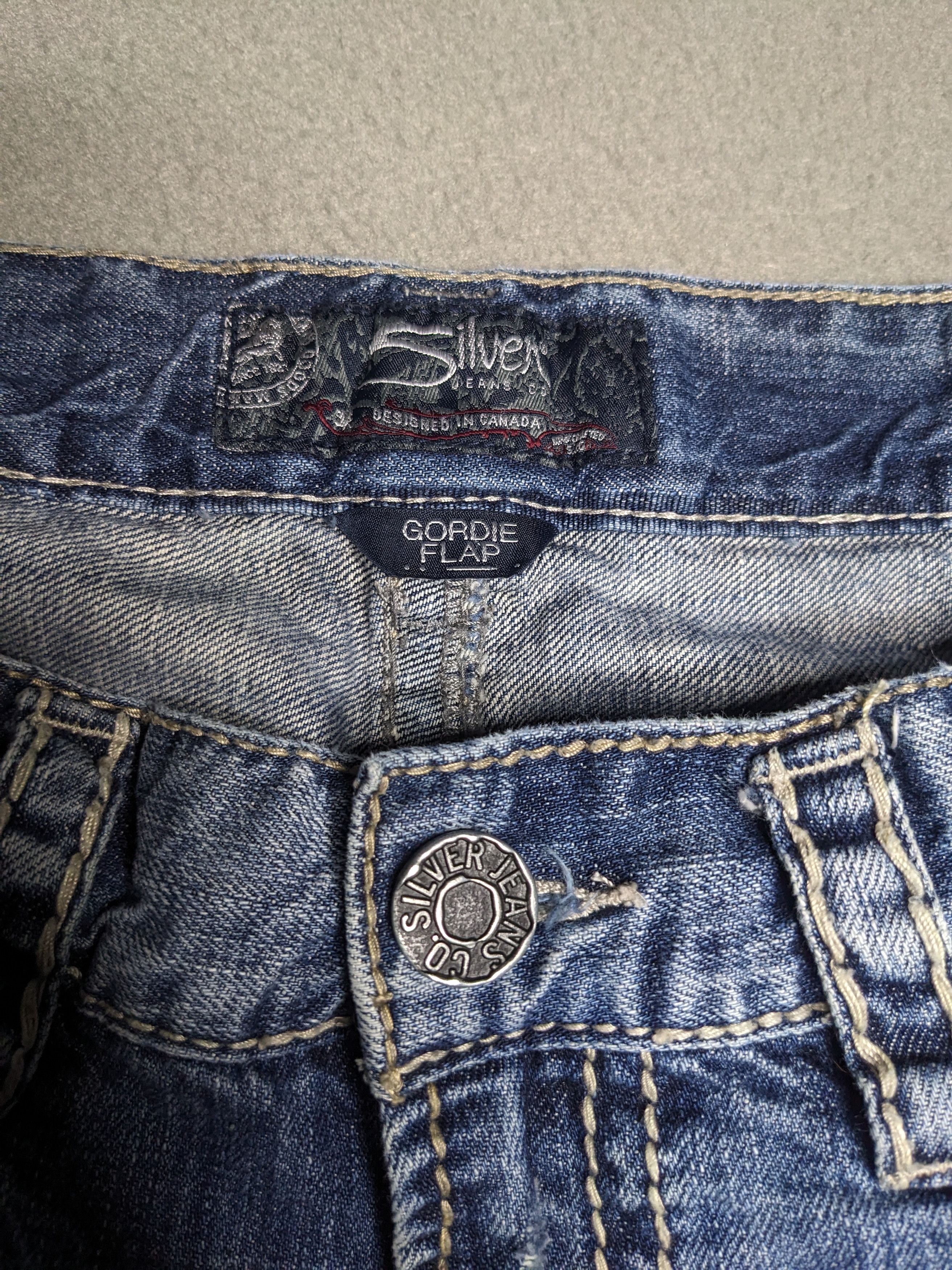 Silver Jeans Co. VTG Silver Jeans 35x33 Grodie Flap Thick Stitch Denim Y2K Size US 35 - 11 Thumbnail
