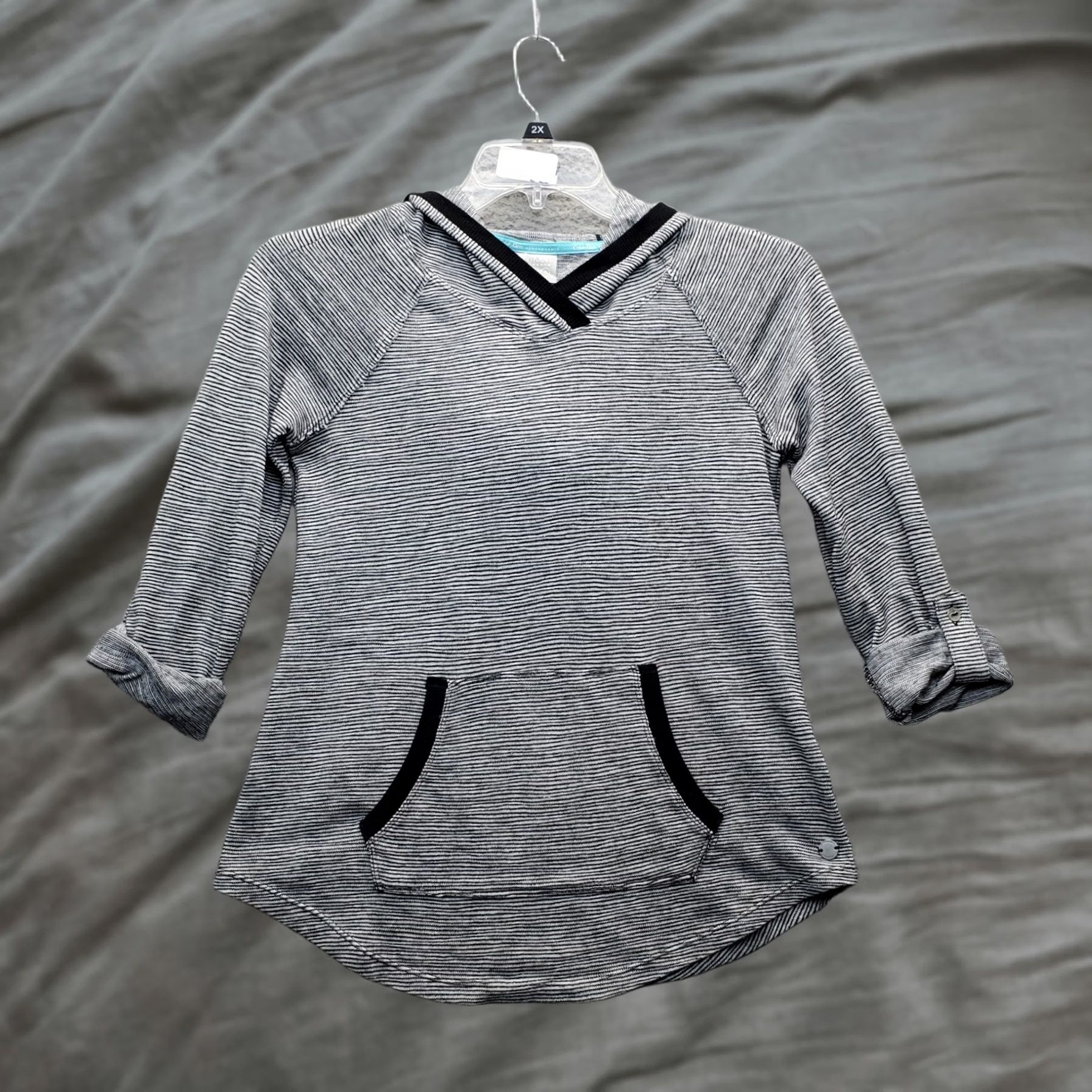 Calvin Klein Calvin Klein Performance Hoodie Womens XS Multicolor Striped Pullover Roll Tab Sleeve | Hooded Breathable Activewear Winter Fall XS Womens Size XS / US 0-2 / IT 36-38 - 1 Thumbnail
