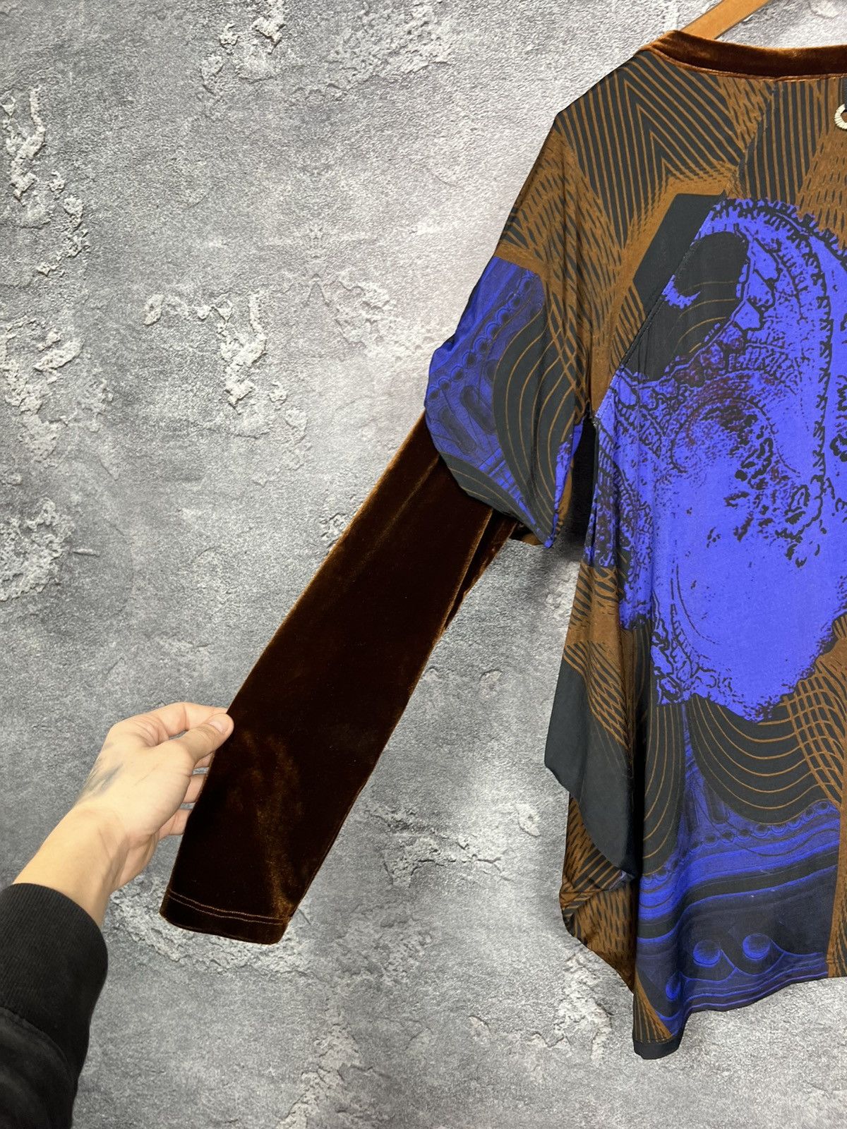 Desigual Save the Queen Asymmetric Velvet Sleeve Jumper Top Size XL / US 12-14 / IT 48-50 - 20 Thumbnail