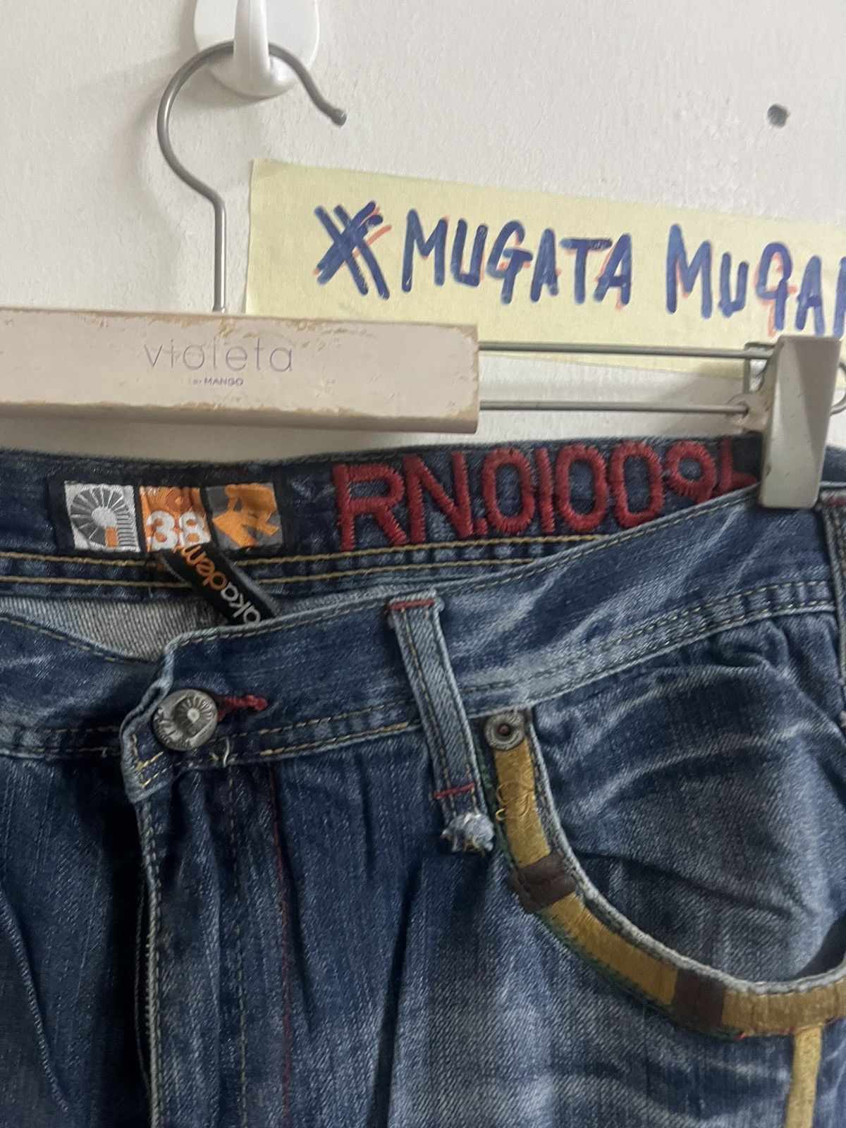 Japanese Brand NAVAJO DENIM AKADEMİK EMBROIDERY DISTRESSED DENIM PANT Size US 38 / EU 54 - 7 Thumbnail