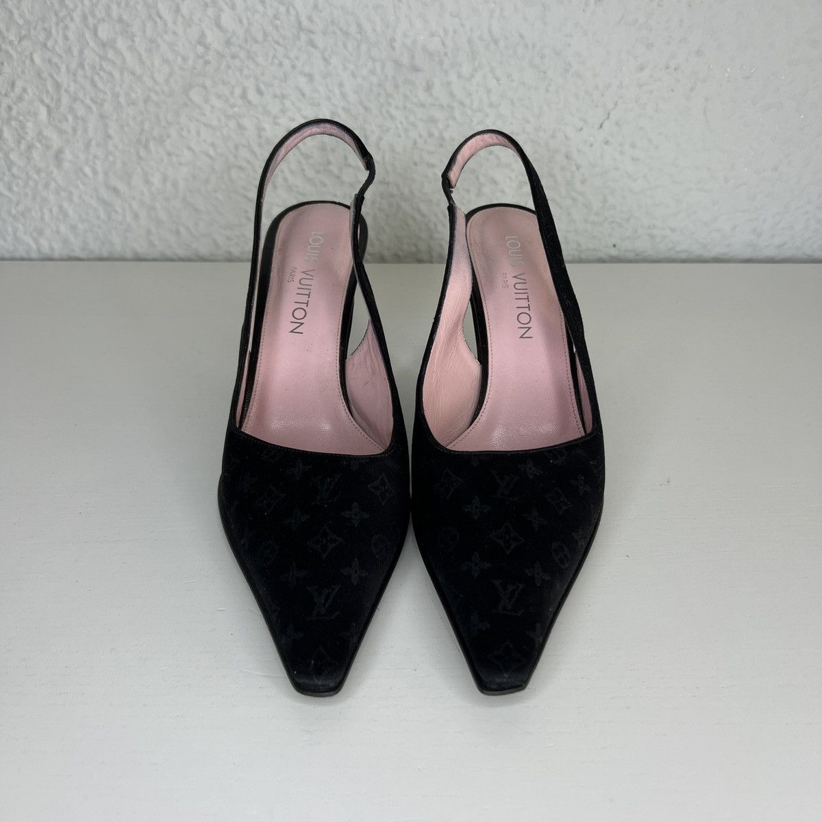 Louis Vuitton Louis Vuitton Heels Black Monogram Leather Classic Shoes Size US 5.5 / IT 35.5 - 2 Thumbnail