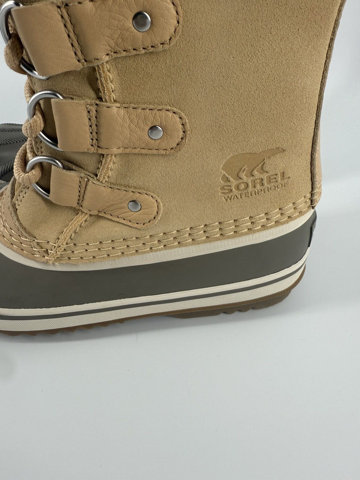 SOREL Sorel Joan of Arctic Boots Suede Faux Fur Waterproof Taupe Size US 7.5 / IT 37.5 - 2 Thumbnail