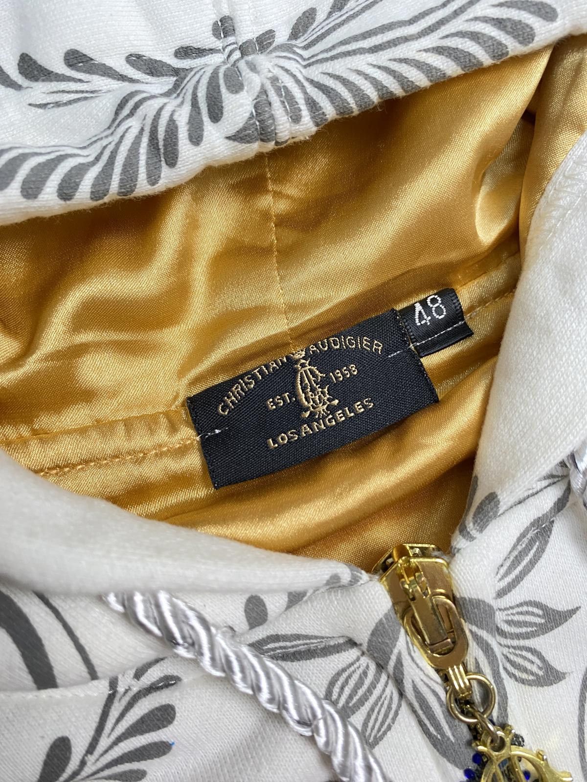 Christian Audigier × Ed Hardy Rare Ed Hardy Christian Audigier White Gold Zip Hoodie 48 Size L / US 10 / IT 46 - 2 Thumbnail