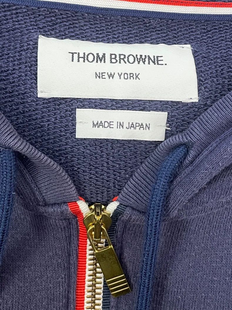 Thom Browne Thom browne Dark blue four-striped zipper jacket 2504-Nexta Size US L / EU 52-54 / 3 - 5 Thumbnail