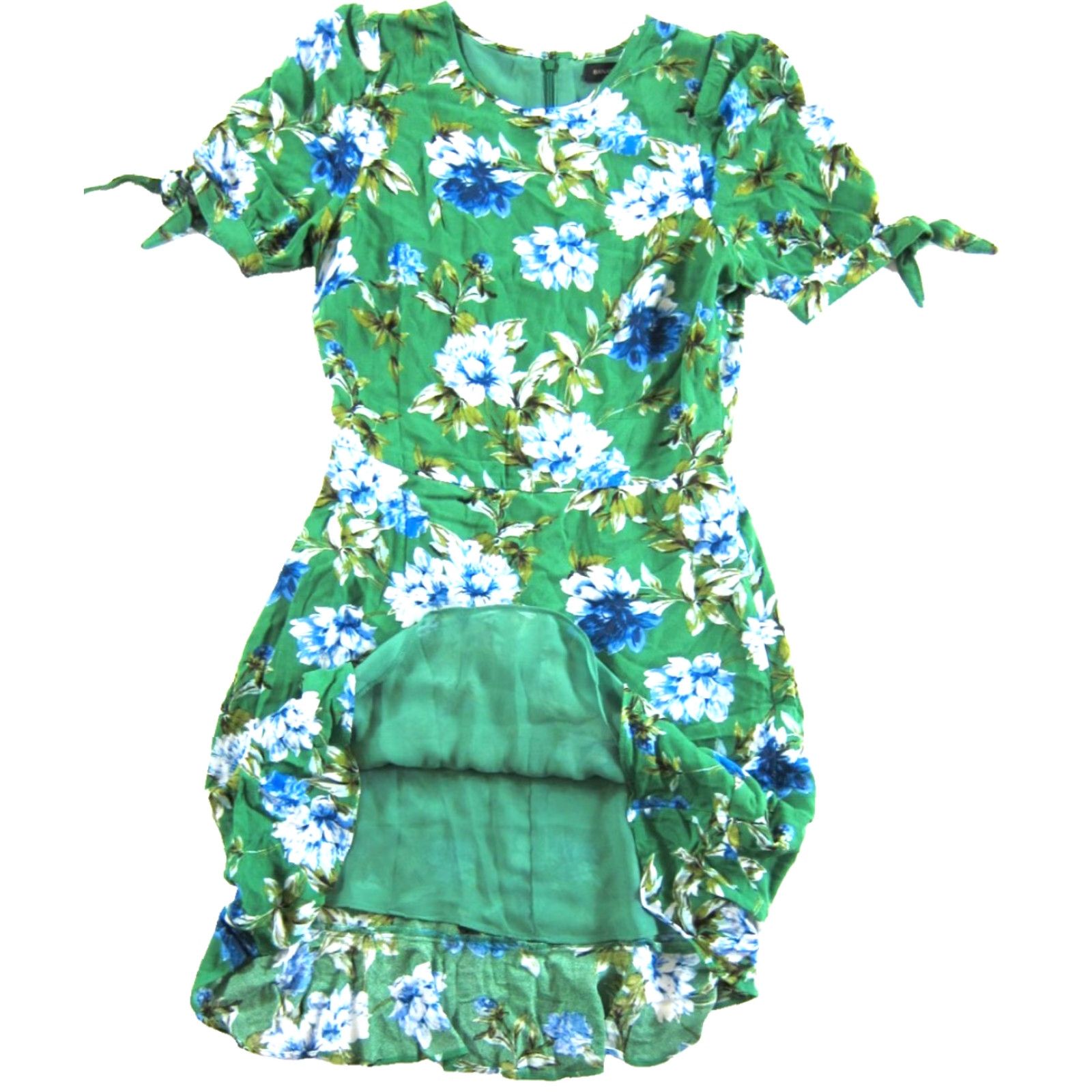 Banana Republic NWT Banana Republic Rayon Green Floral Short Sleeve Sheath Dress Women 0 Size 25" / US 0 / IT 36 - 5 Thumbnail