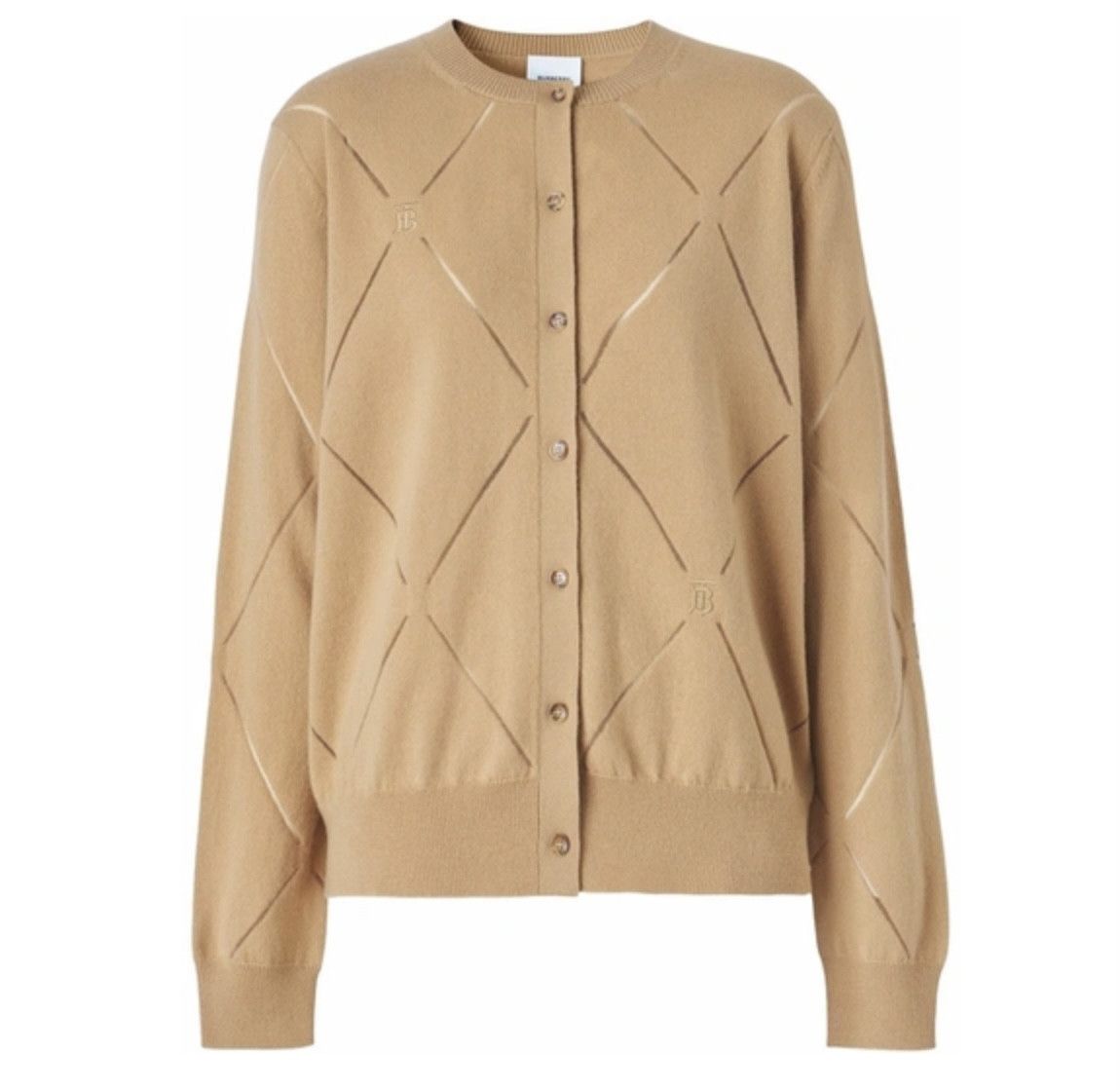 Burberry Burberry TB Monogram Motif Diamond Intarsia Wool Cardigan Size L / US 10 / IT 46 - 5 Thumbnail