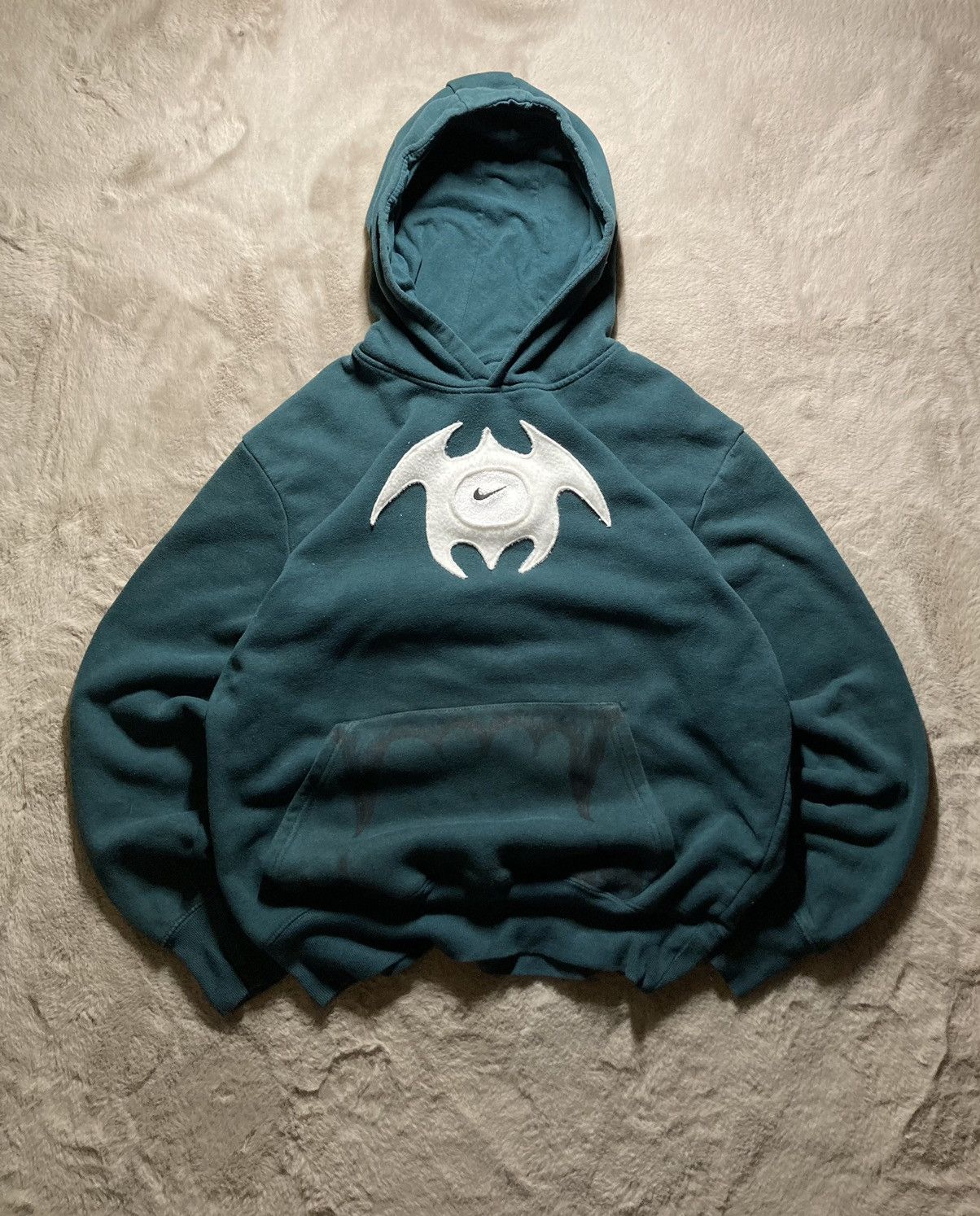 Nike × Vintage ⛩️nike hoodie custom vintage y2k center logo fleece rare 1of1 Size US L / EU 52-54 / 3 - 2 Thumbnail