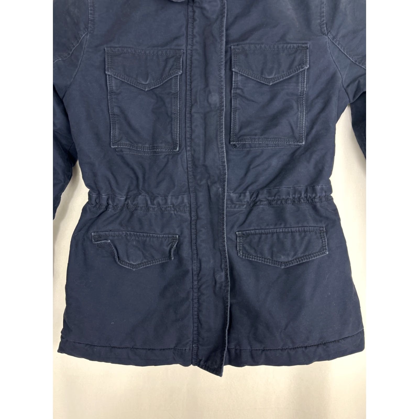 Abercrombie & Fitch Abercrombie & Fitch Jacket Blue Long Coat Full Zip Lined Sherpa Embroidered Logo Pocket Button Womens Size S Regular Size S / US 4 / IT 40 - 5 Thumbnail