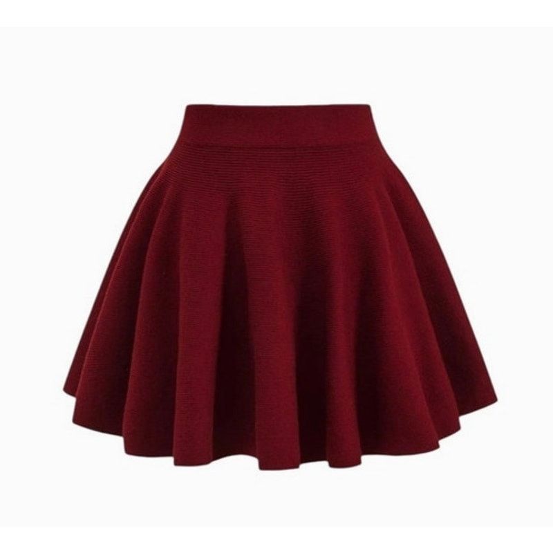 Other Micas Women's Burgundy Solid Knit Sweater Fitted Mini Skirt Size 22" - 2 Thumbnail
