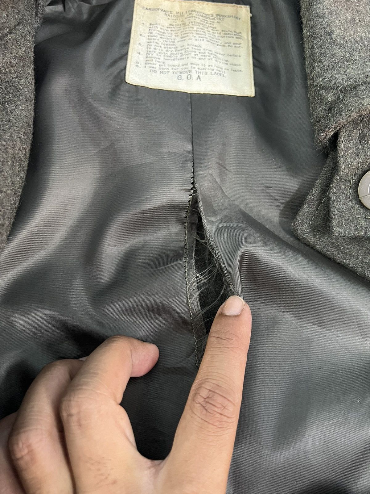 Japanese Brand ❤️‍🔥⚜️ G.O.A ⚜️❤️‍🔥 Minimalist Wool Long Trench Coat Size ONE SIZE - 12 Thumbnail