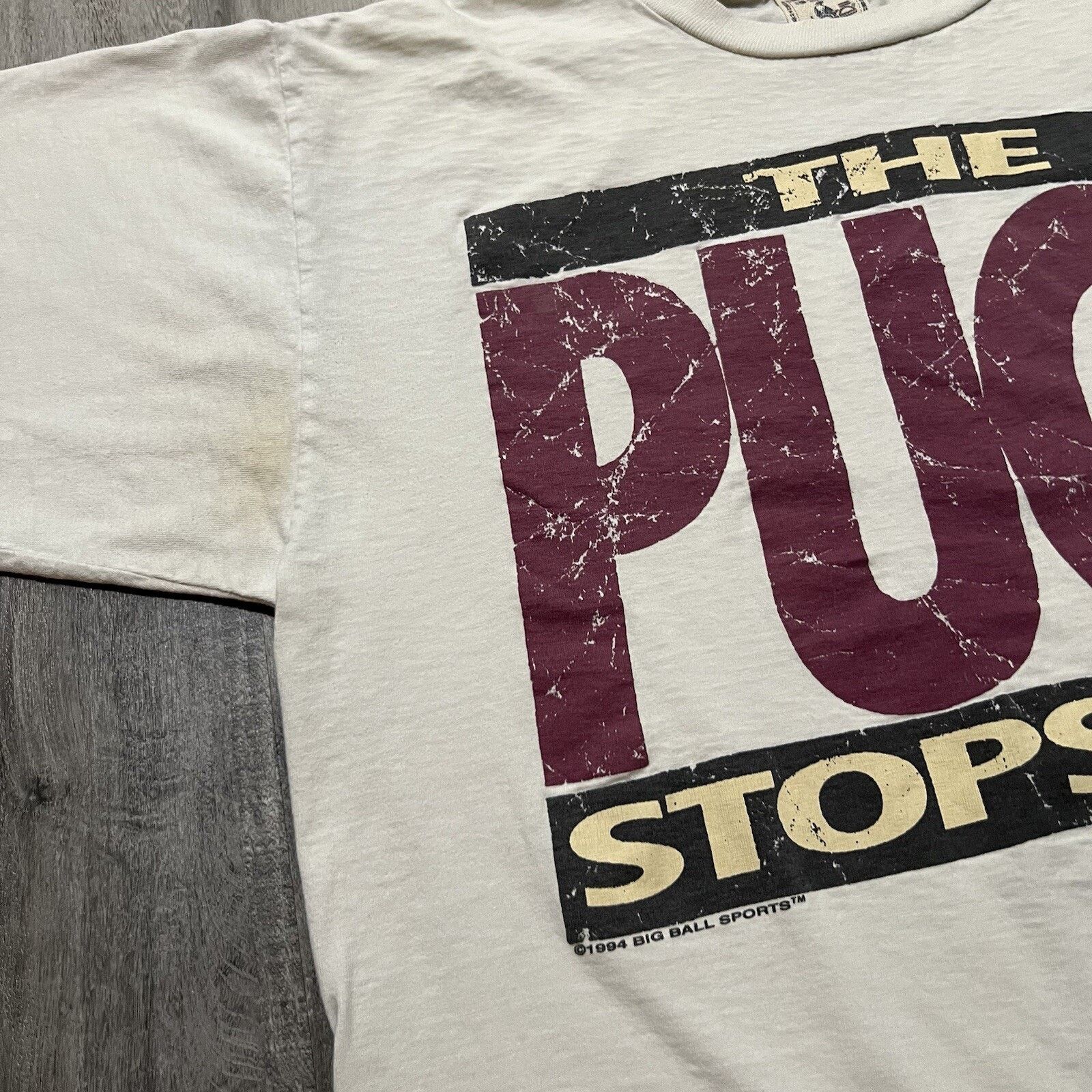 Vintage VTG Hockey Is Life The Puck Stops Here 90s Goalie Shirt XL Size US XL / EU 56 / 4 - 4 Thumbnail