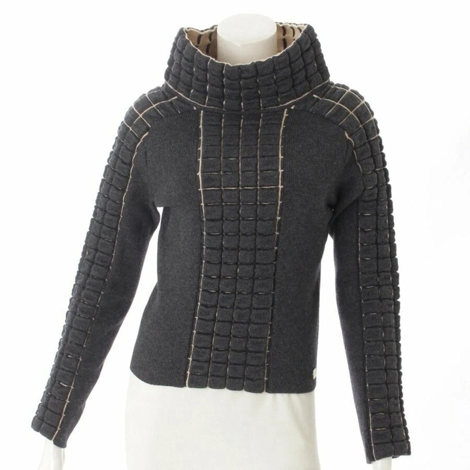 Chanel Chanel Womens Wool Sweater Knit Size FR40 M Medium LOGO CC Size M / US 6-8 / IT 42-44 - 2 Thumbnail