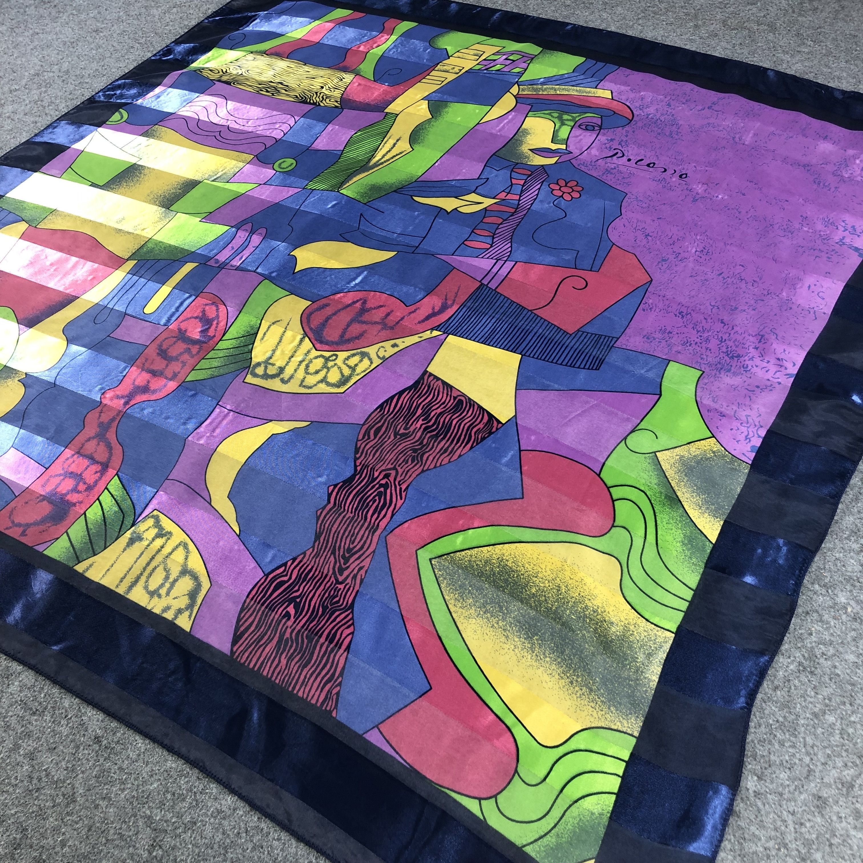 Vintage Art Picasso Polyester Scarf M289 Size ONE SIZE - 4 Thumbnail