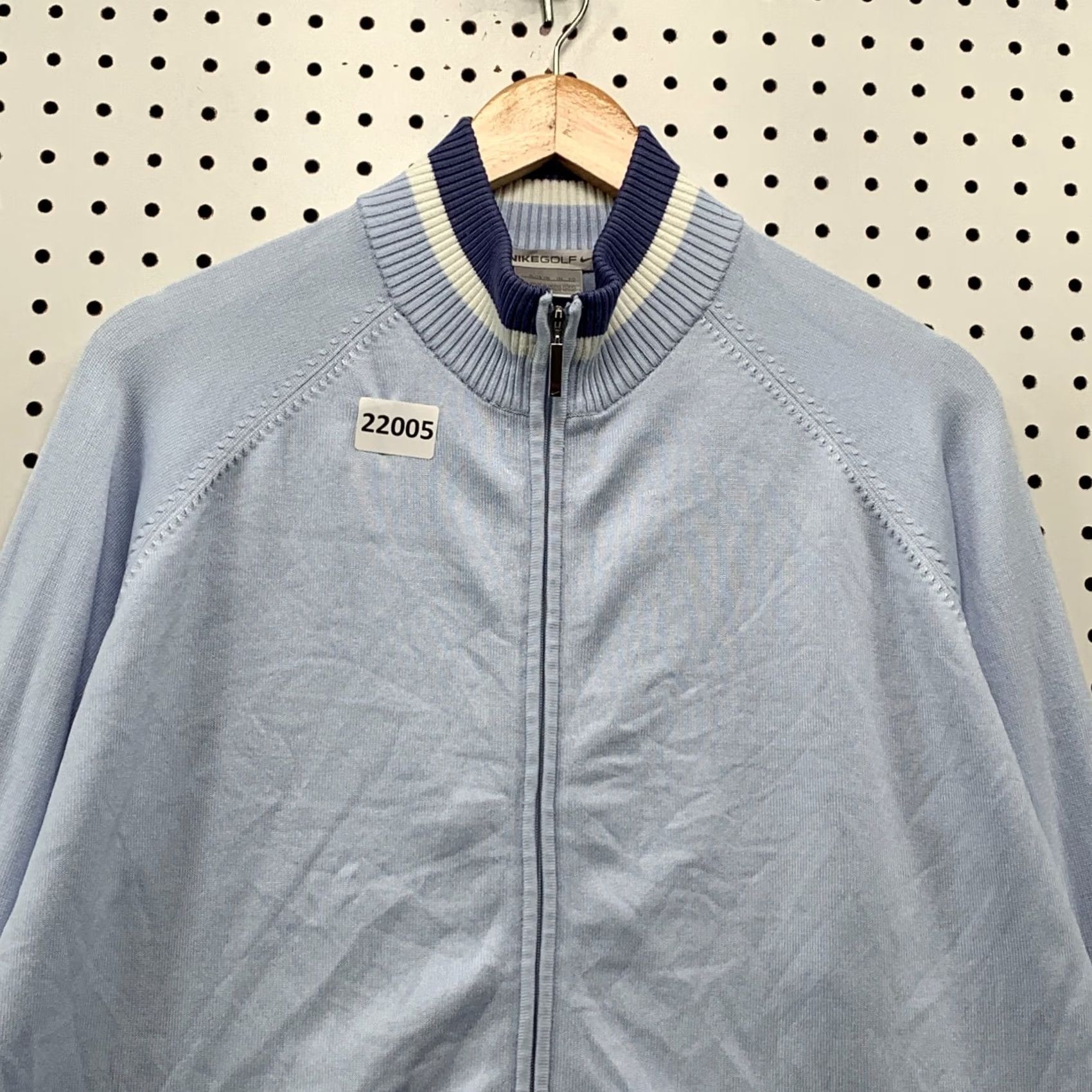 Nike Nike Golf Sweater Sky Blue Full Zip Ribbed Knit Womens XL Size XL / US 12-14 / IT 48-50 - 2 Thumbnail