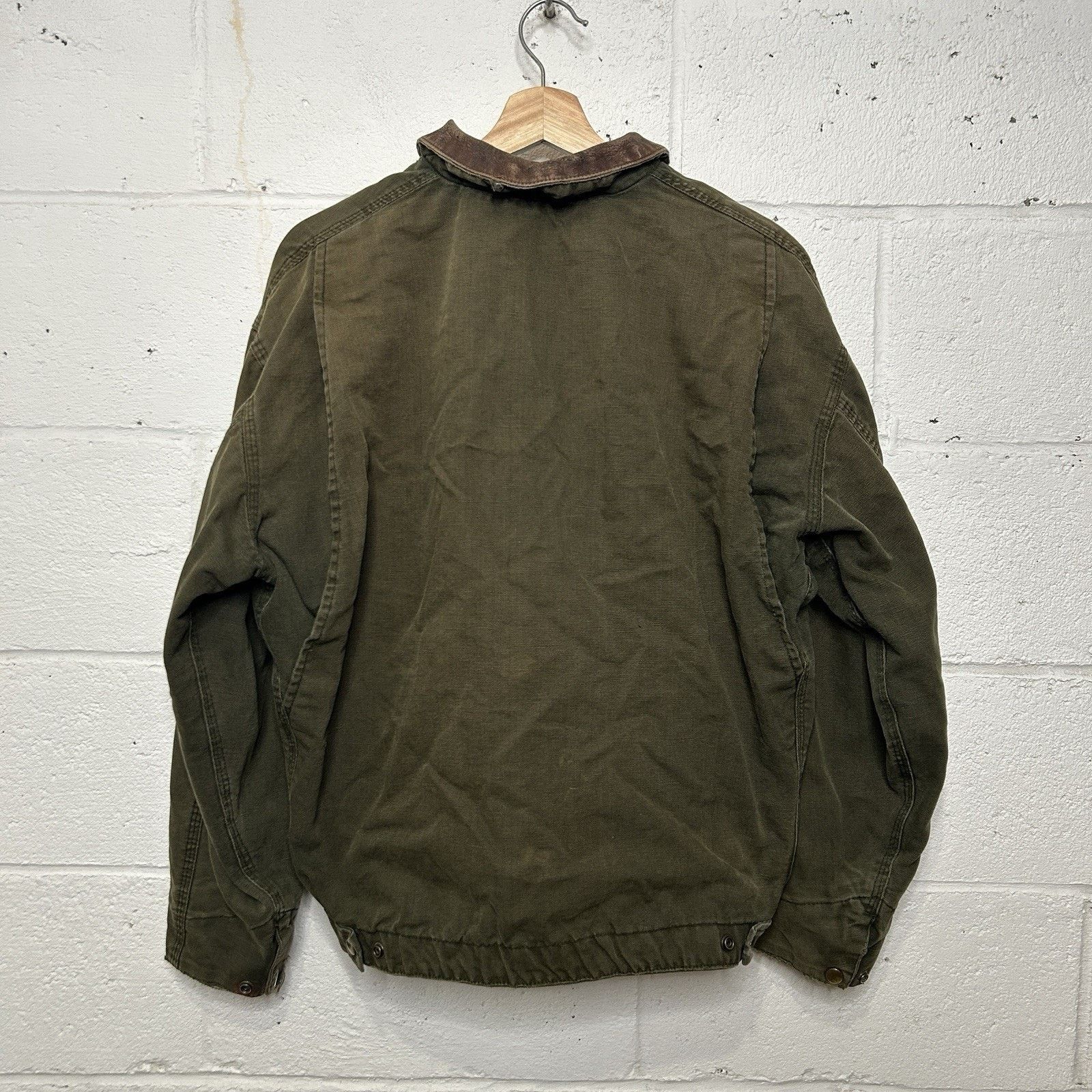The Unbranded Brand Vintage Quilted Detroit Style Jacket “Moss Green” Size US XL / EU 56 / 4 - 2 Thumbnail