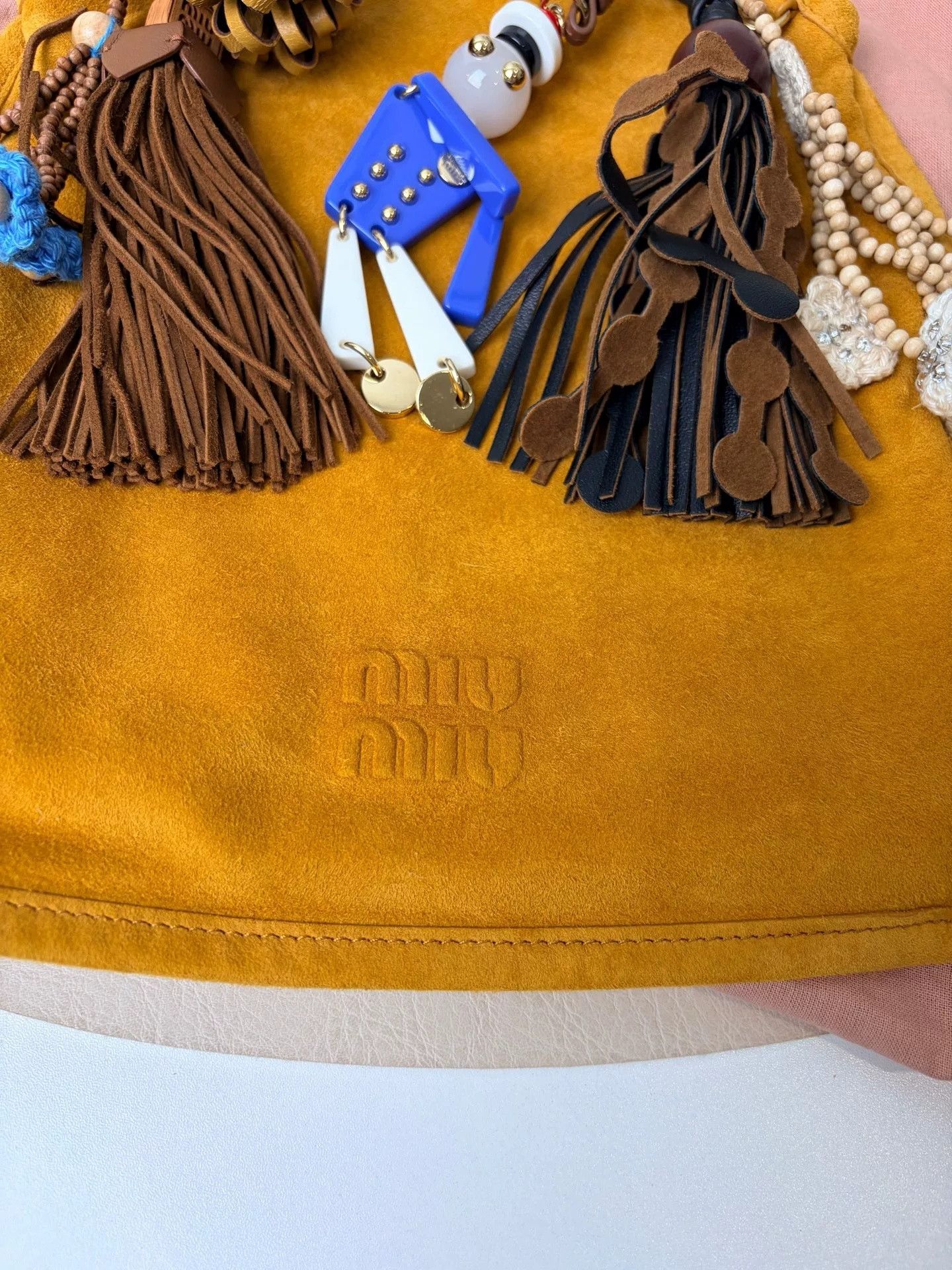 Miu Miu Miu Miu Suede Handbag with Charms Size ONE SIZE - 5 Thumbnail