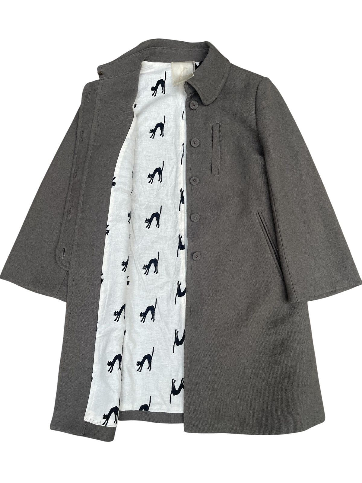 Issey Miyake Yangany Japan Hidden Cat Lining Wool Coat Size 38 Size S / US 4 / IT 40 - 4 Thumbnail