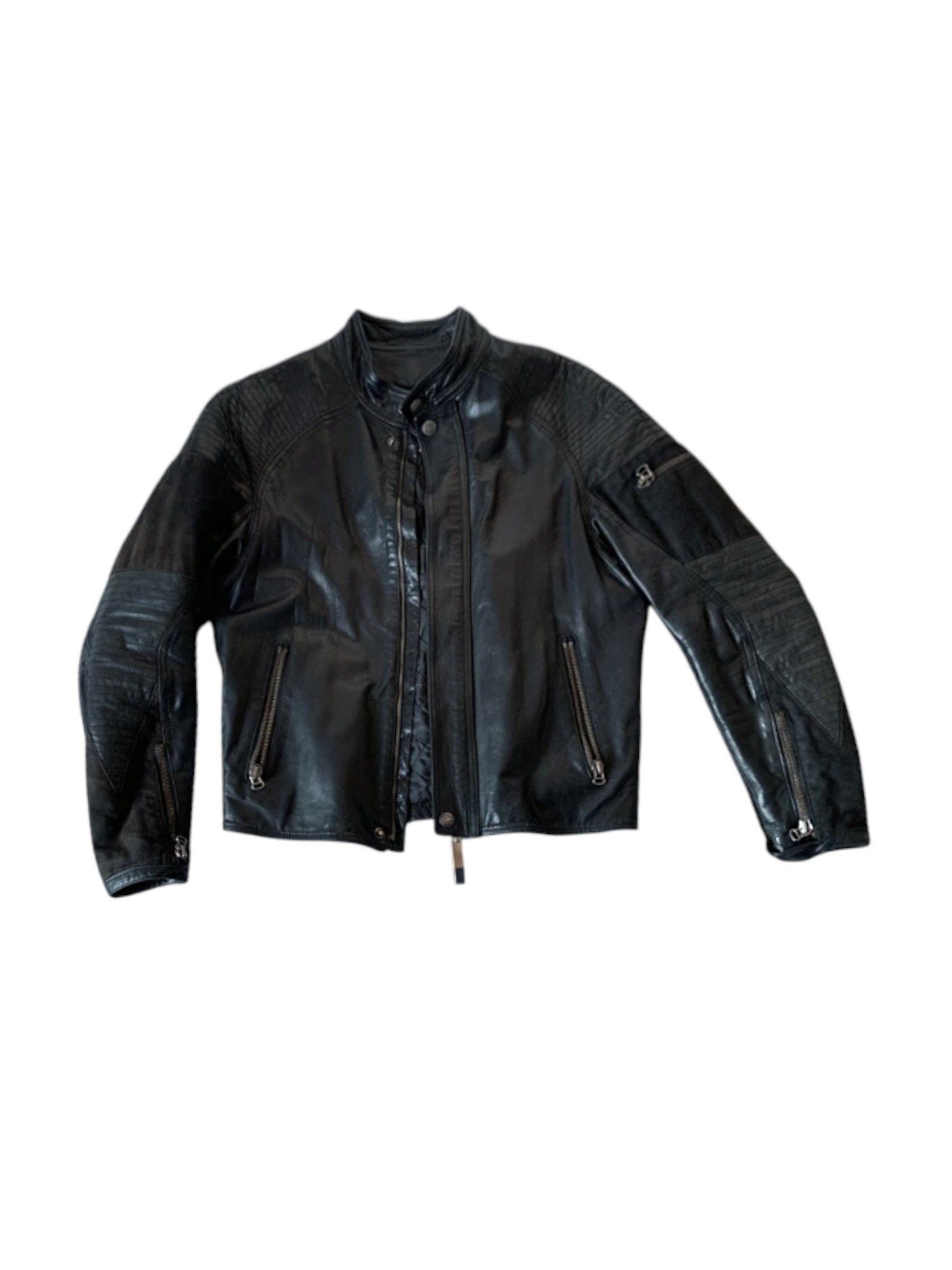 Just Cavalli Just Cavalli Black Leather Biker Jacket Size US M / EU 48-50 / 2 - 2 Thumbnail