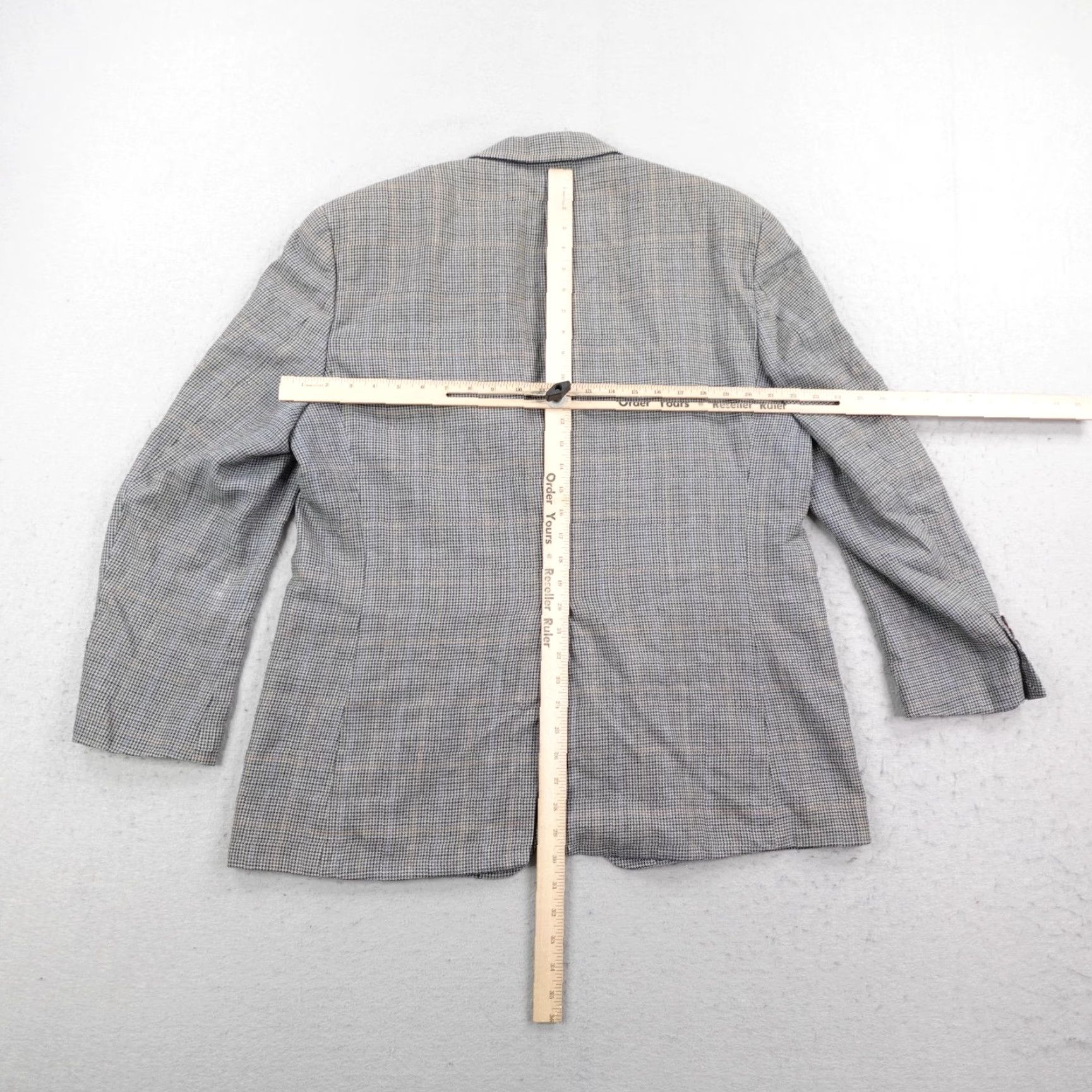 Ralph Lauren Ralph Lauren Blazer Mens 44R Gray Silk Wool Check Sport Coat Jacket Size 44R - 4 Thumbnail