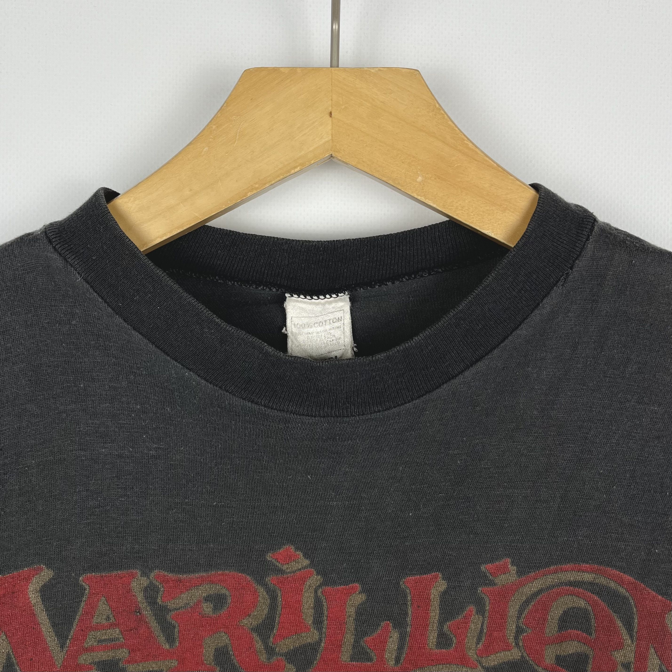 Band Tees Vintage Marillion Tour Rock Band Cropped T Shirt 1986 Size US M / EU 48-50 / 2 - 9 Thumbnail