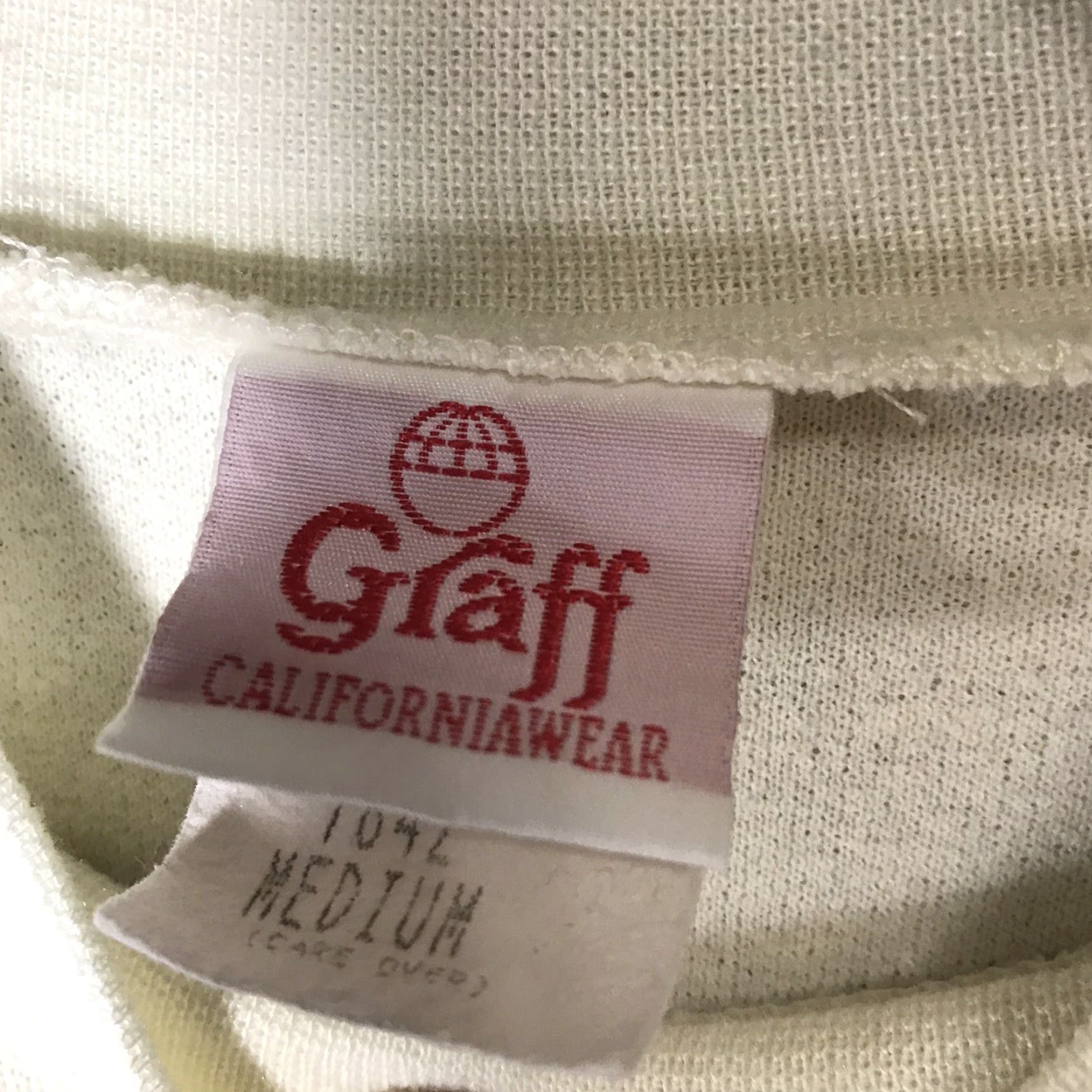 GRAFF VINTAGE Graff Shirt Geometric Beige 70s Cotton Blend Button Blouse Medium M Mens Size M / US 6-8 / IT 42-44 - 6 Thumbnail