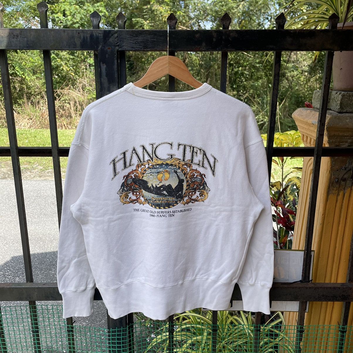 Hang Ten × Vintage 🔥Vintage Hang Ten Big Logo Surfing Pullover Sweatshirts Size US M / EU 48-50 / 2 - 1 Thumbnail