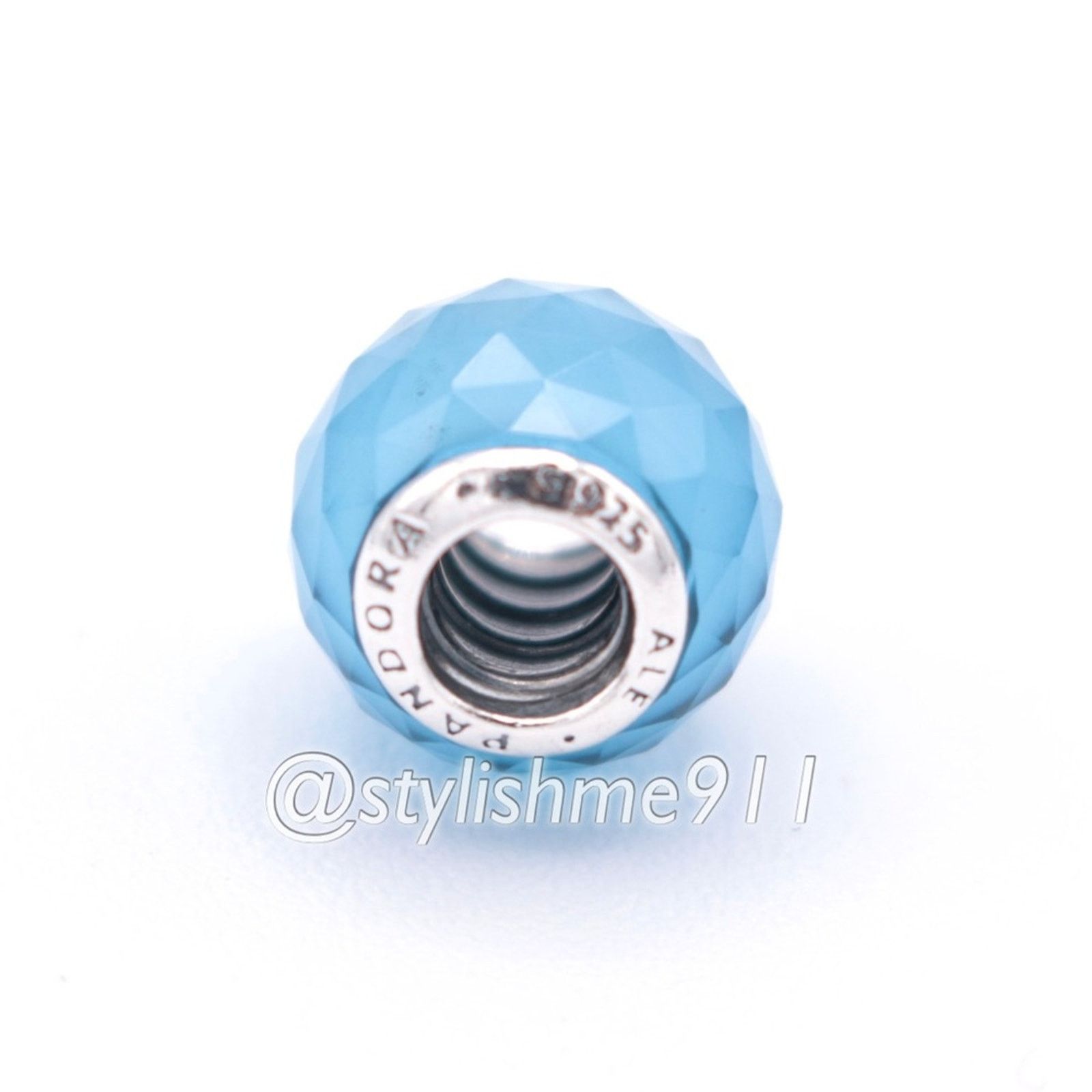 pandora PANDORA Petite Facets Charm with Synthetic Blue Quartz Size ONE SIZE - 7 Thumbnail