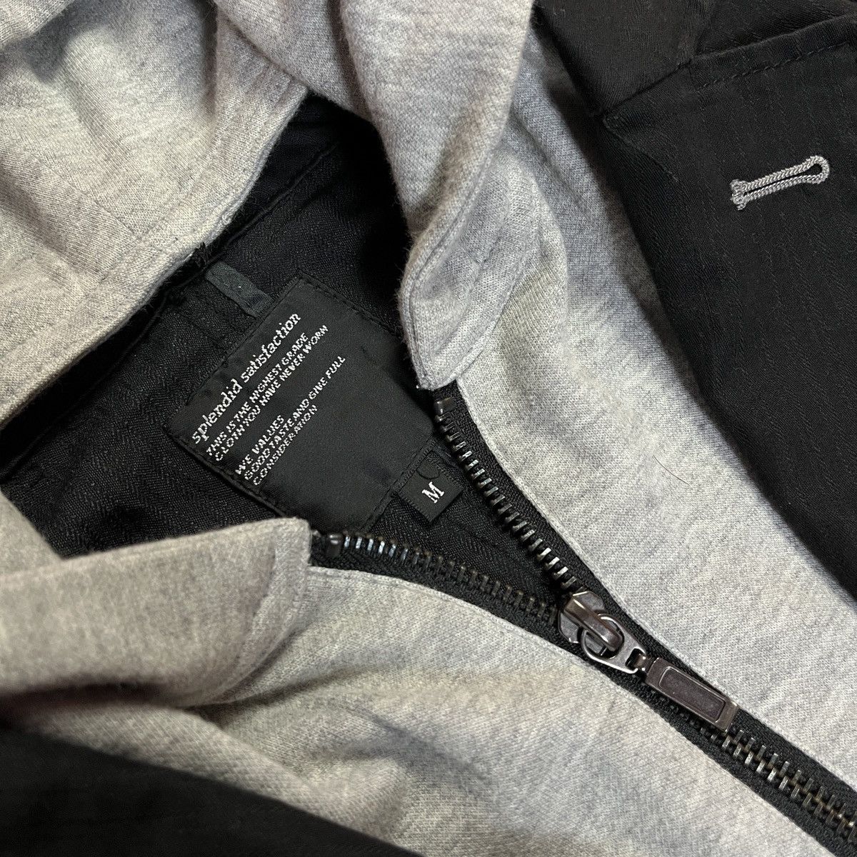 14th Addiction Hooded Layered Blazer Jacket Black Minimal Streetwear Japan Size 40R - 3 Thumbnail