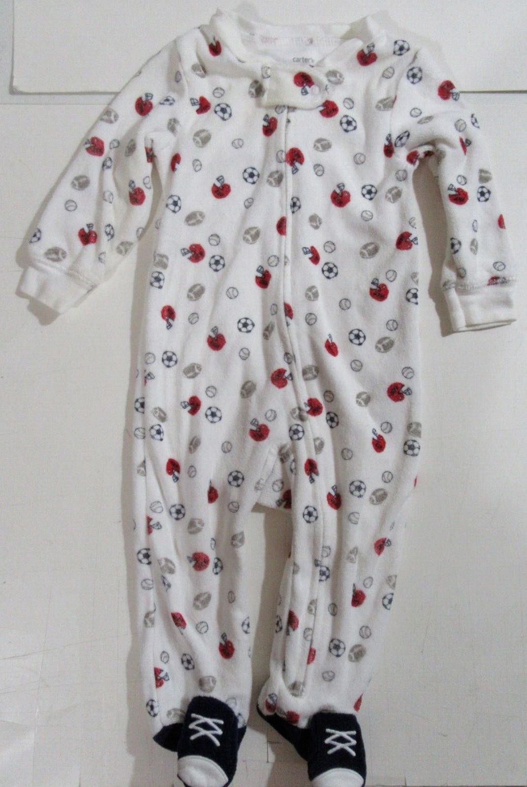 Designer Carter's Boys Infant 9 Months Footed Baseball Soccer Size ONE SIZE - 1 Thumbnail