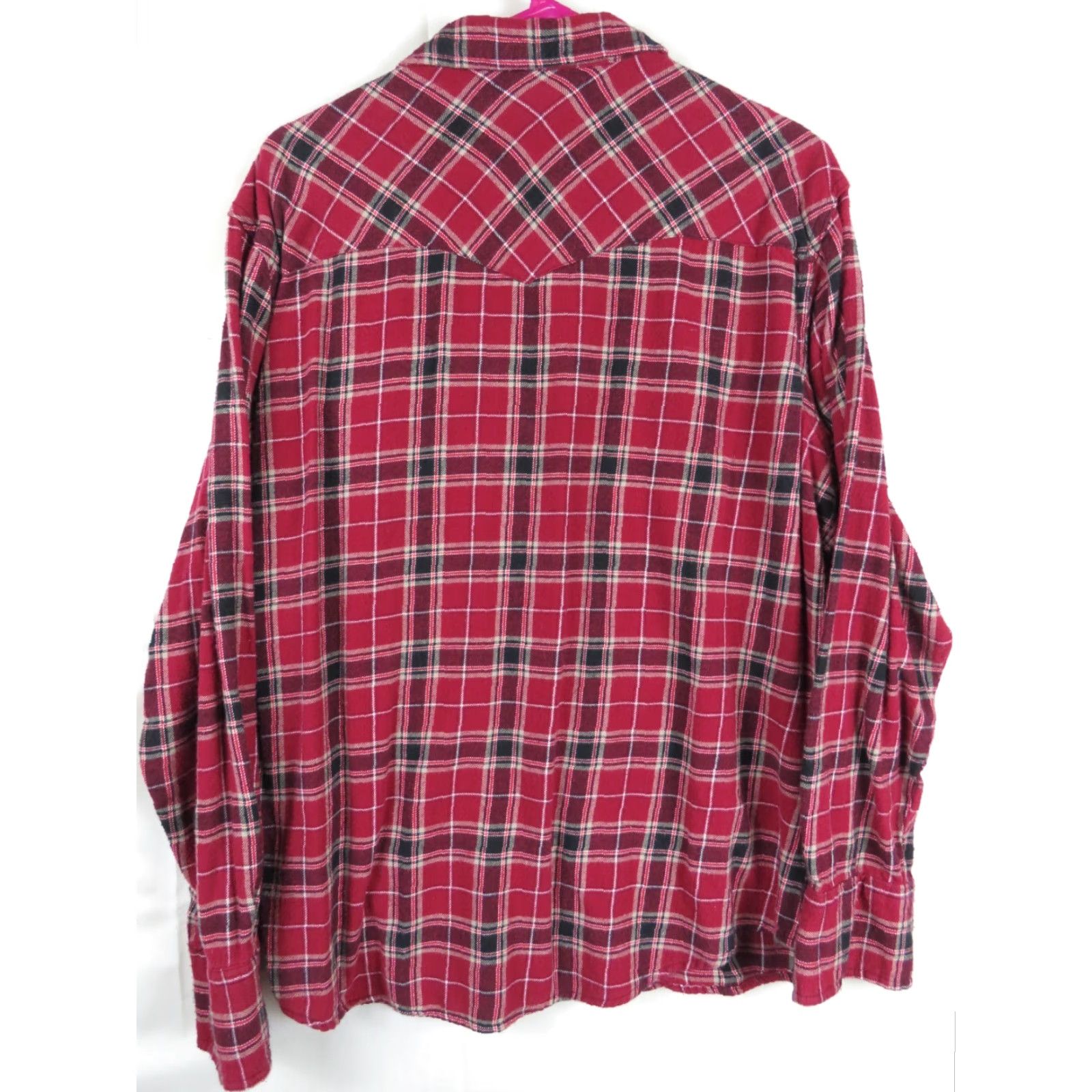 Wrangler VINTAGE Wrangler Shirt Men XL Red Plaid Flannel Pearl Snap Western Wrancher Rodeo Size US XL / EU 56 / 4 - 5 Thumbnail