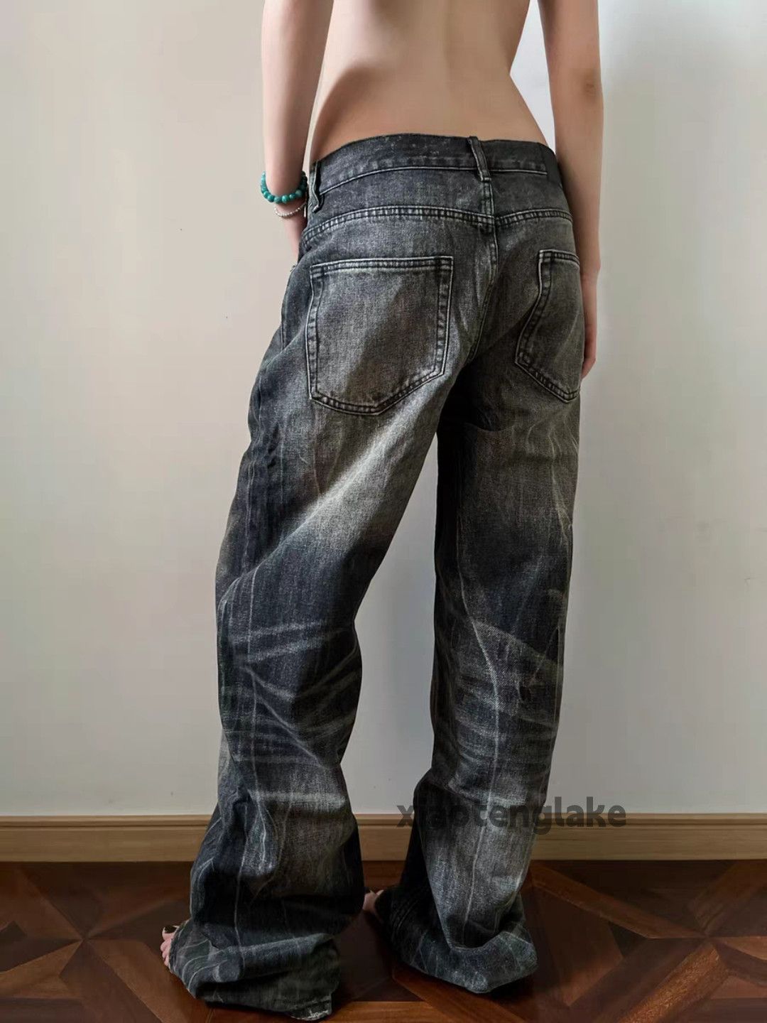 Vintage Custom washed faded loose baggy skate hiphop jeans Size US 30 / EU 46 - 3 Thumbnail