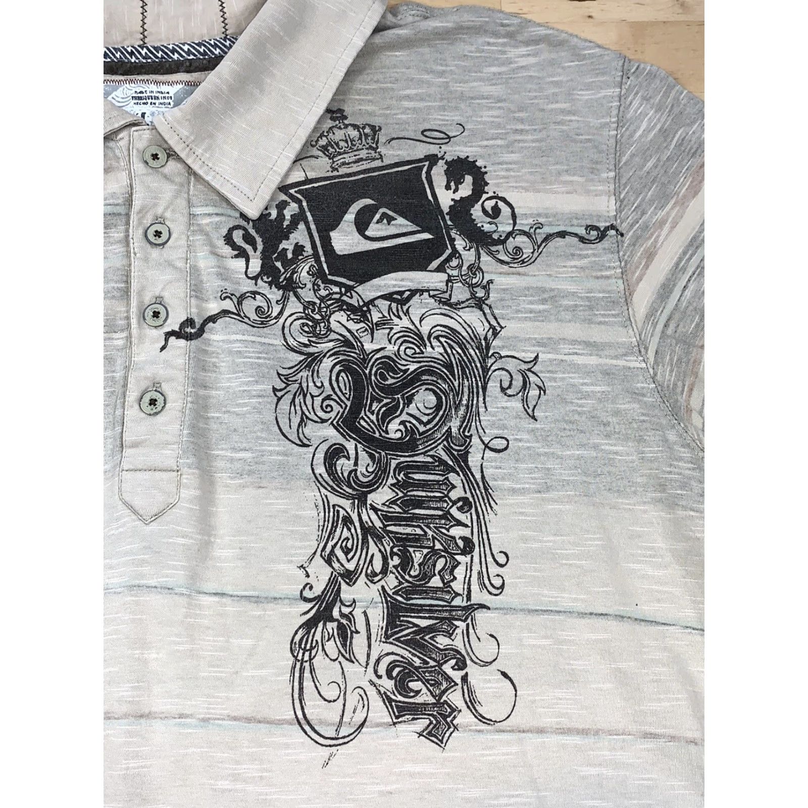 Quiksilver Quiksilver Polo Shirt Mens Beige XL Short Sleeve Casual Beach Skate 4487 Men Regular Size US XL / EU 56 / 4 - 2 Thumbnail