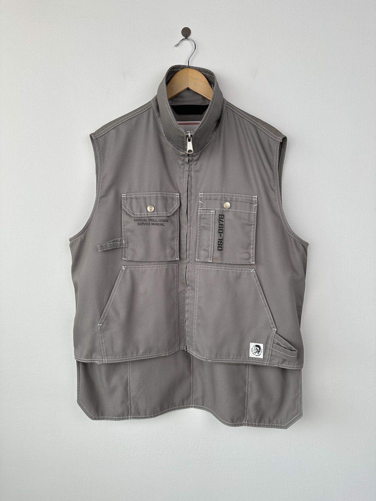 Diesel DIESEL Hidden-Pocket Workwear Multipocket Cargo Vest Jacket Size US L / EU 52-54 / 3 - 4 Thumbnail
