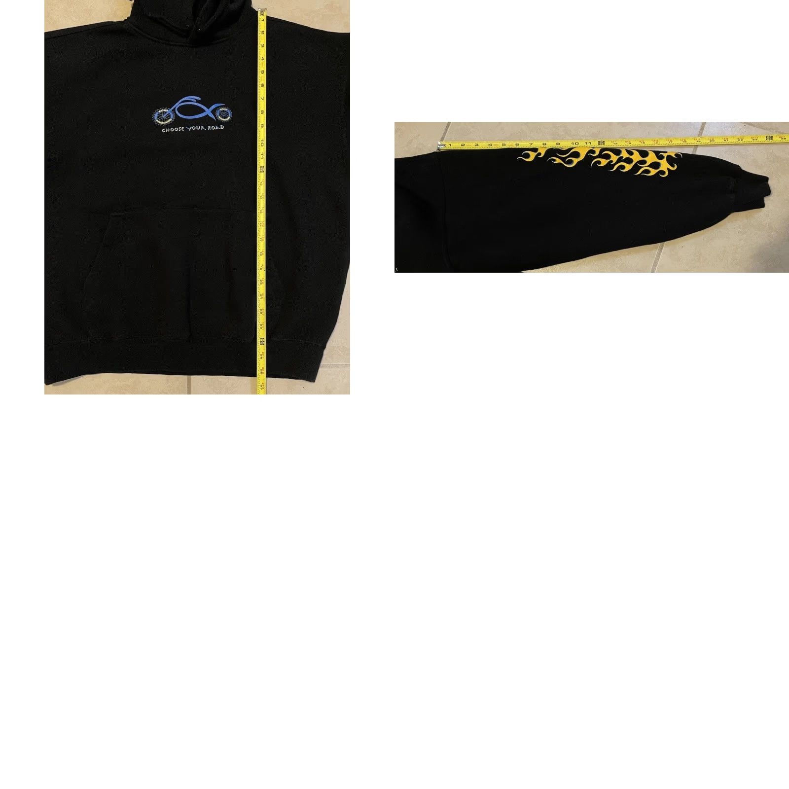 JNCO Vtg Vtg Biker Flames Hoodie L Harley 90s Y2K Mens Sweatshirt Black Pullover Grunge Punk Skate Surf Mojo Motorcycle Distressed Jnco Fire Emo 80s Size US L / EU 52-54 / 3 - 8 Thumbnail