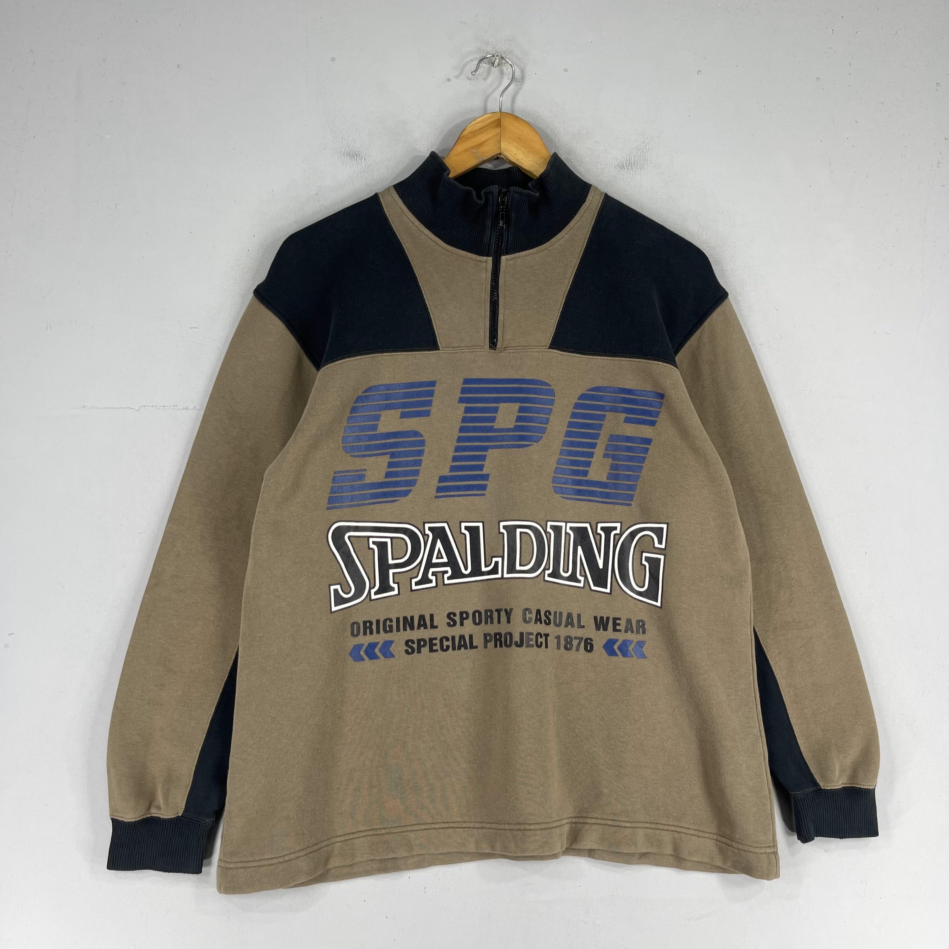 Spalding × Vintage Vintage SPALDING Big Logo Spellout Half Zipper Sweater Size US M / EU 48-50 / 2 - 3 Thumbnail