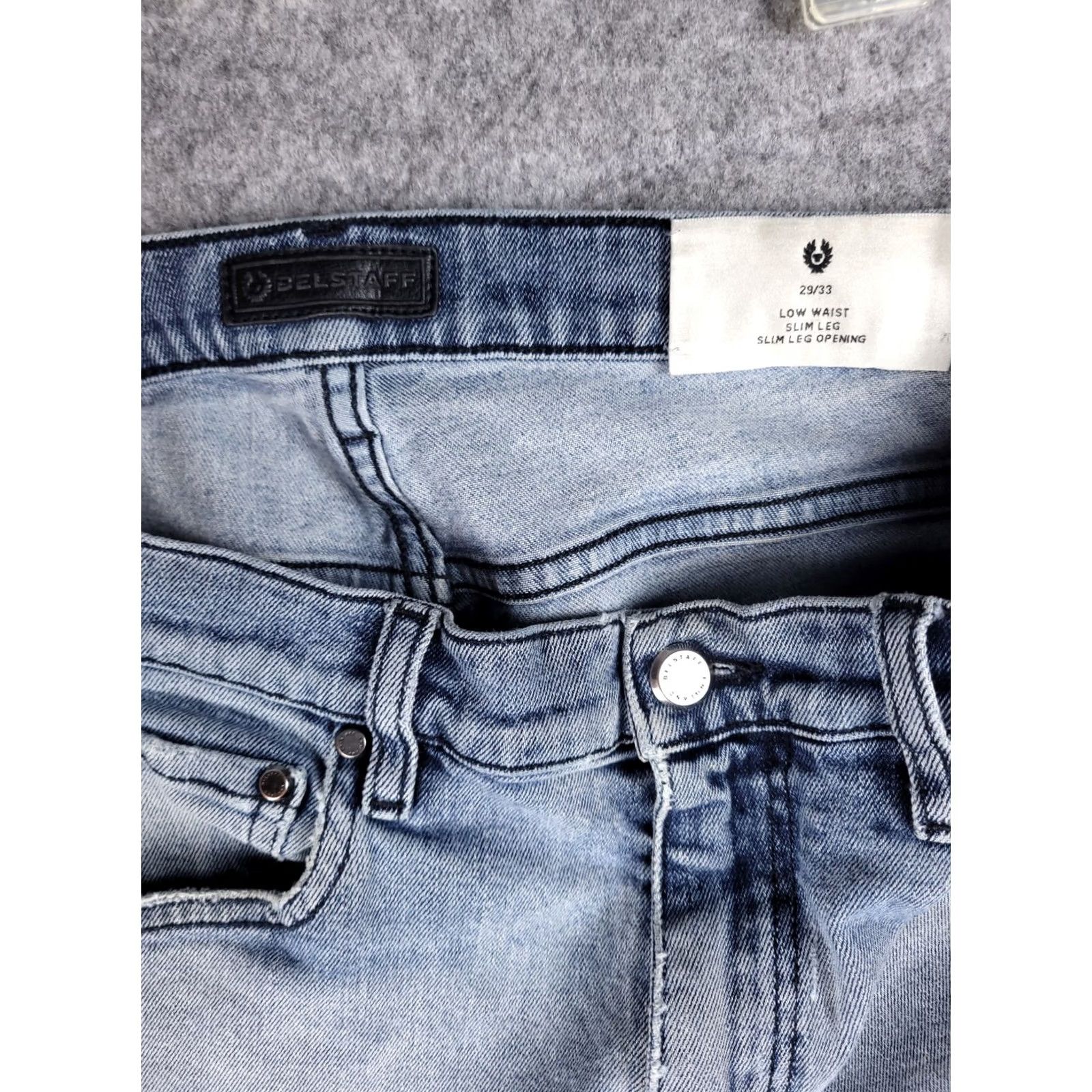 Belstaff Belstaff Jeans Mens 29x32 Skinny Taper Distressed Moto Accordian Denim Blue Size US 29 - 3 Thumbnail