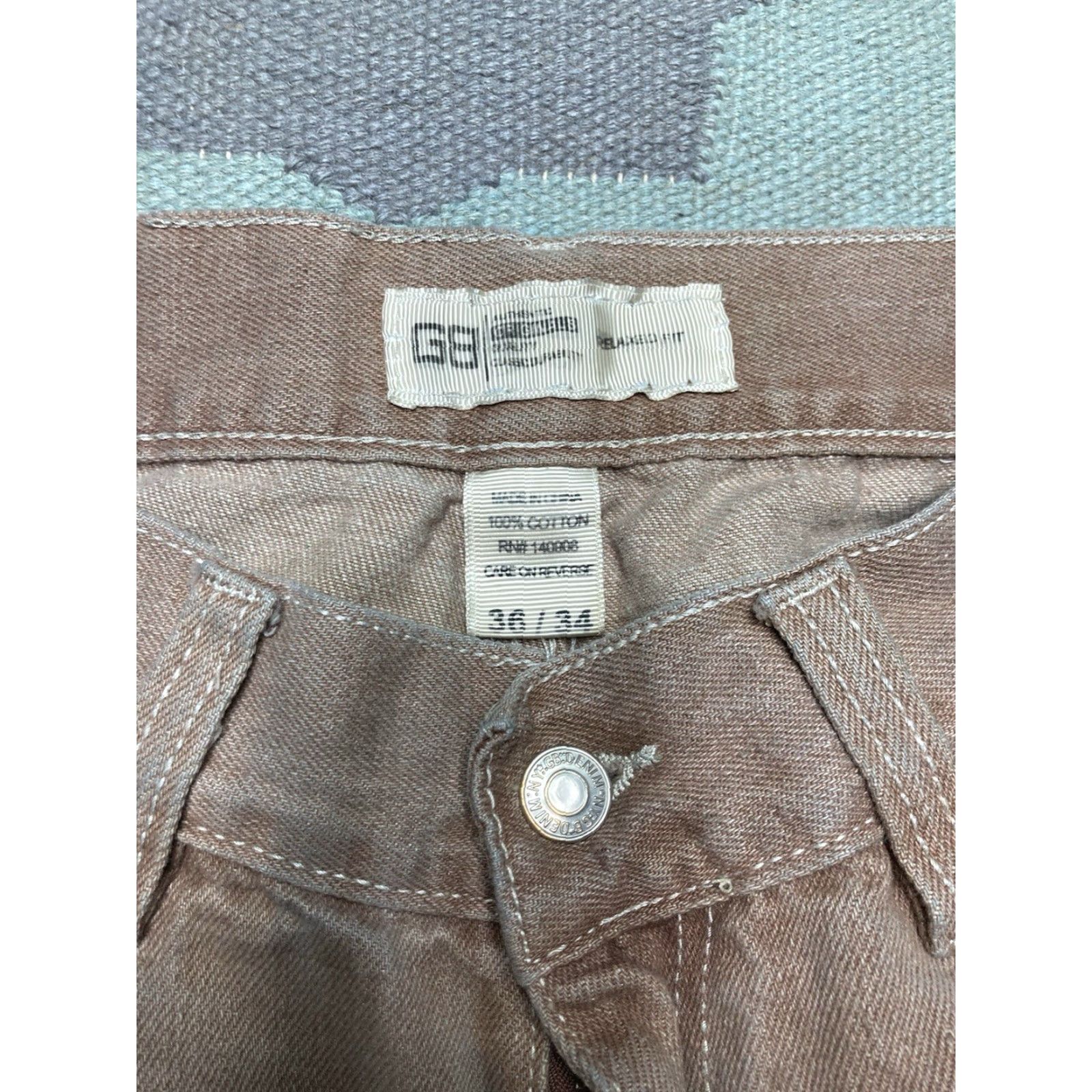 Vintage VINTAGE Godbody Jeans Hip Hop Wide-Leg Baggy 34x31 Mens Brown 90s or 2000s Skater Ships Pipes? Size US 34 / EU 50 - 8 Thumbnail