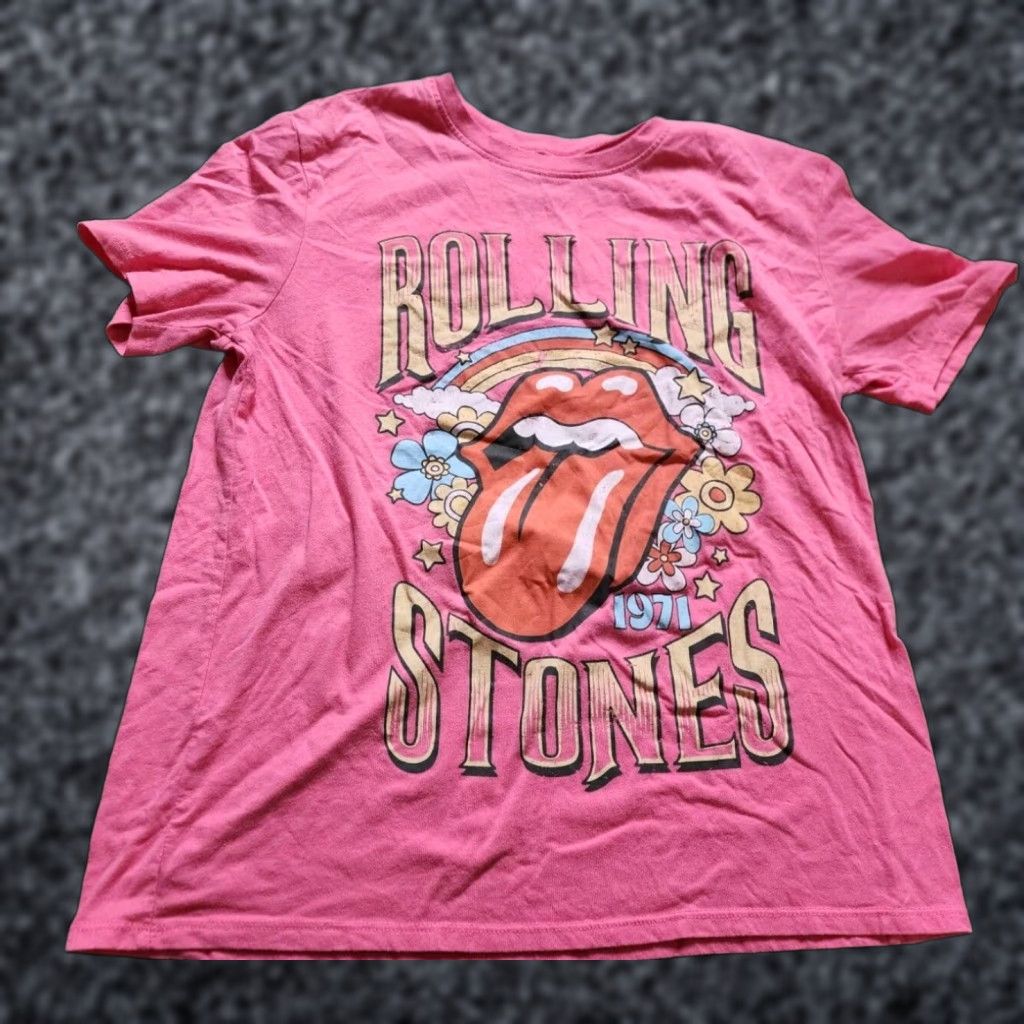 Doublet THE ROLLING STONES T Shirt Womens Small Pink Double Sided Retro Tour 1977 UK Concert Tee Size S / US 4 / IT 40 - 1 Thumbnail