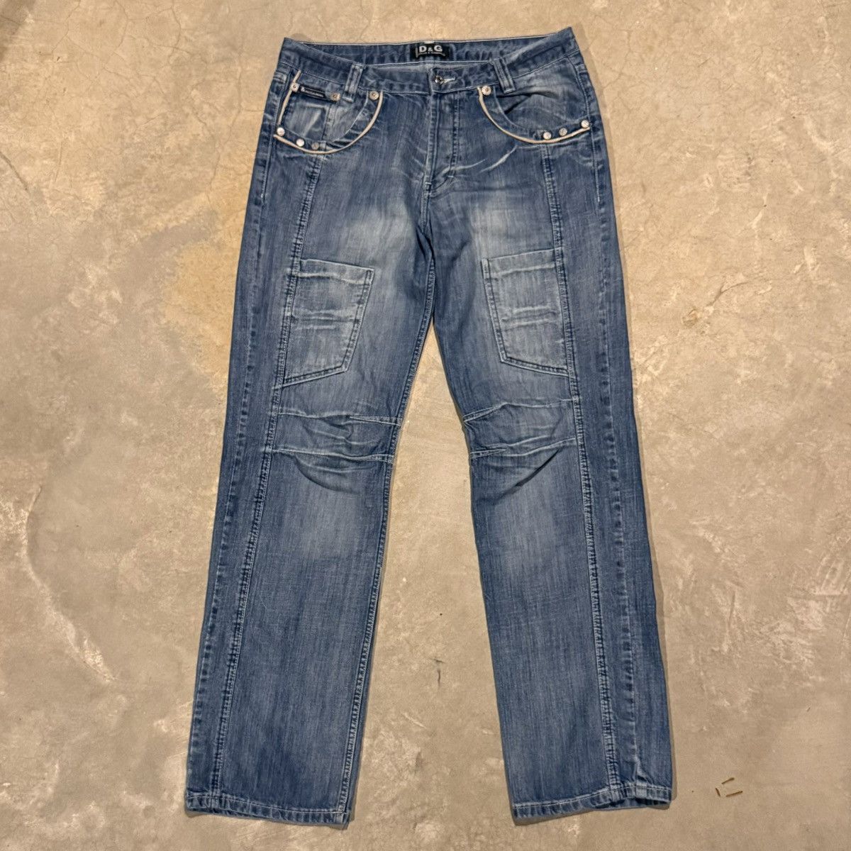 Dolce & Gabbana Vtg 2000s Dolce & Gabbana Faded Baggy Denim Grunge ERD Y2K Size US 34 / EU 50 - 1 Thumbnail