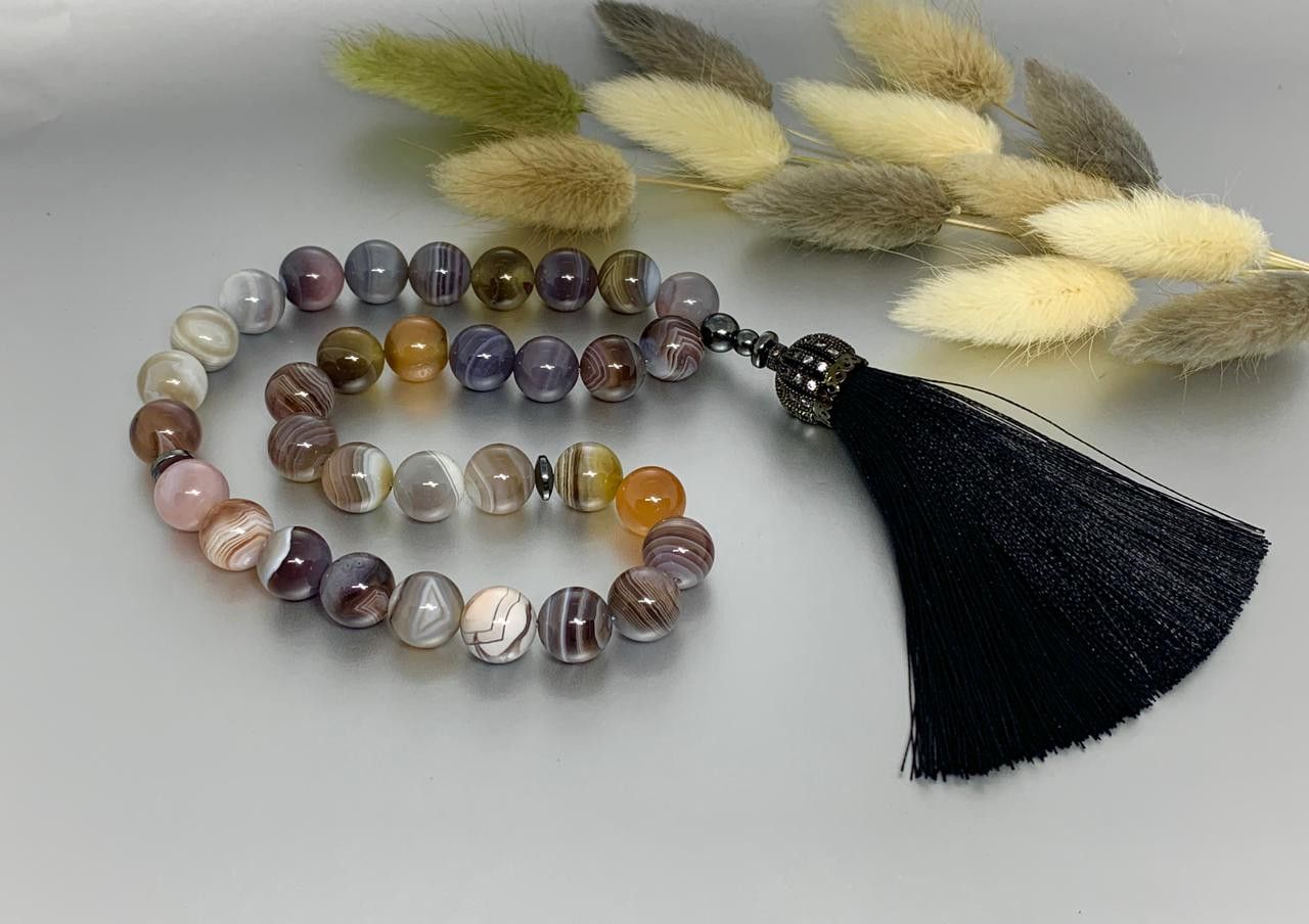 Sterling Silver Author's Work,New,Islamic Prayer 33 Beads,Natural Stone Size ONE SIZE - 1 Thumbnail