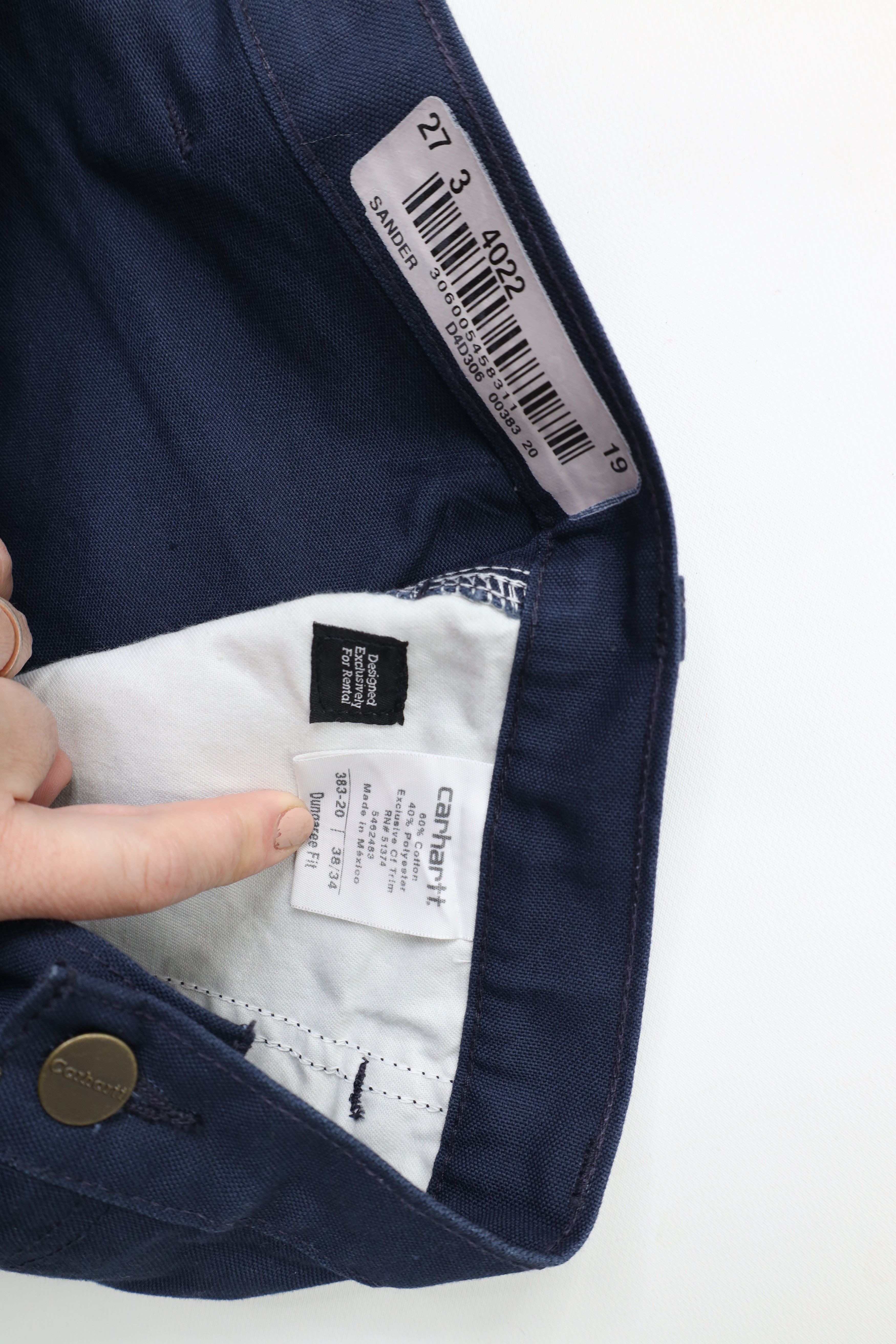 Carhartt × Vintage Deadstock Vintage Y2K Carhartt Wide Leg Dungaree Pants Blue Size US 38 / EU 54 - 6 Thumbnail