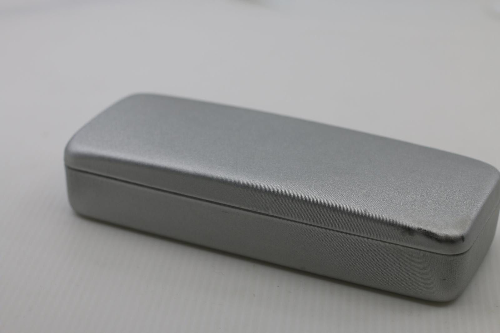 The Unbranded Brand Hard Shell Eyeglass Case – Silver Fabric-Covered Hinged Case Size ONE SIZE - 6 Thumbnail